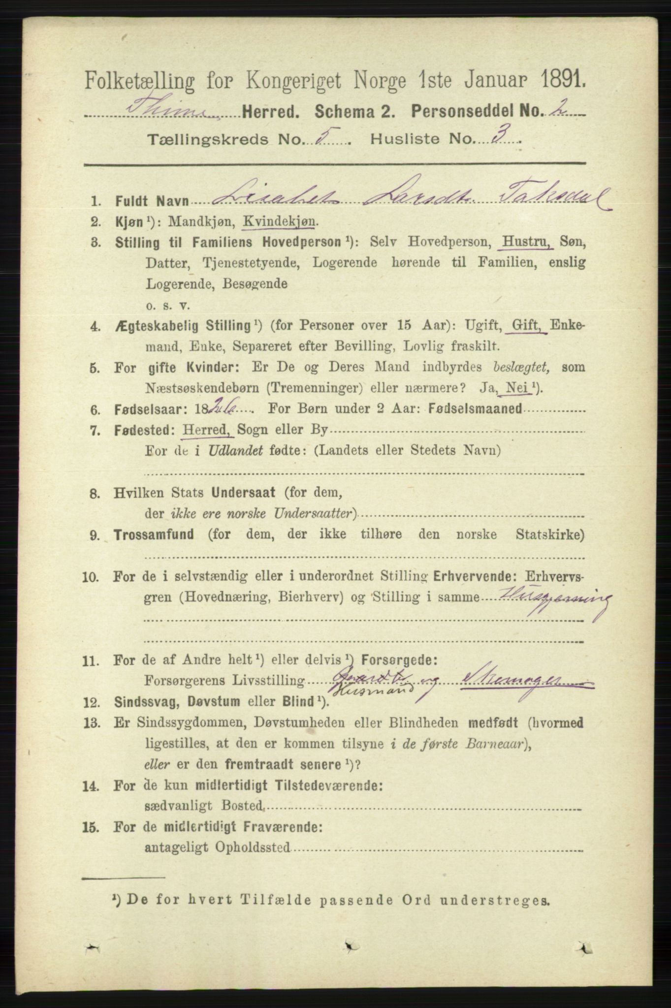 RA, 1891 census for 1121 Time, 1891, p. 1838