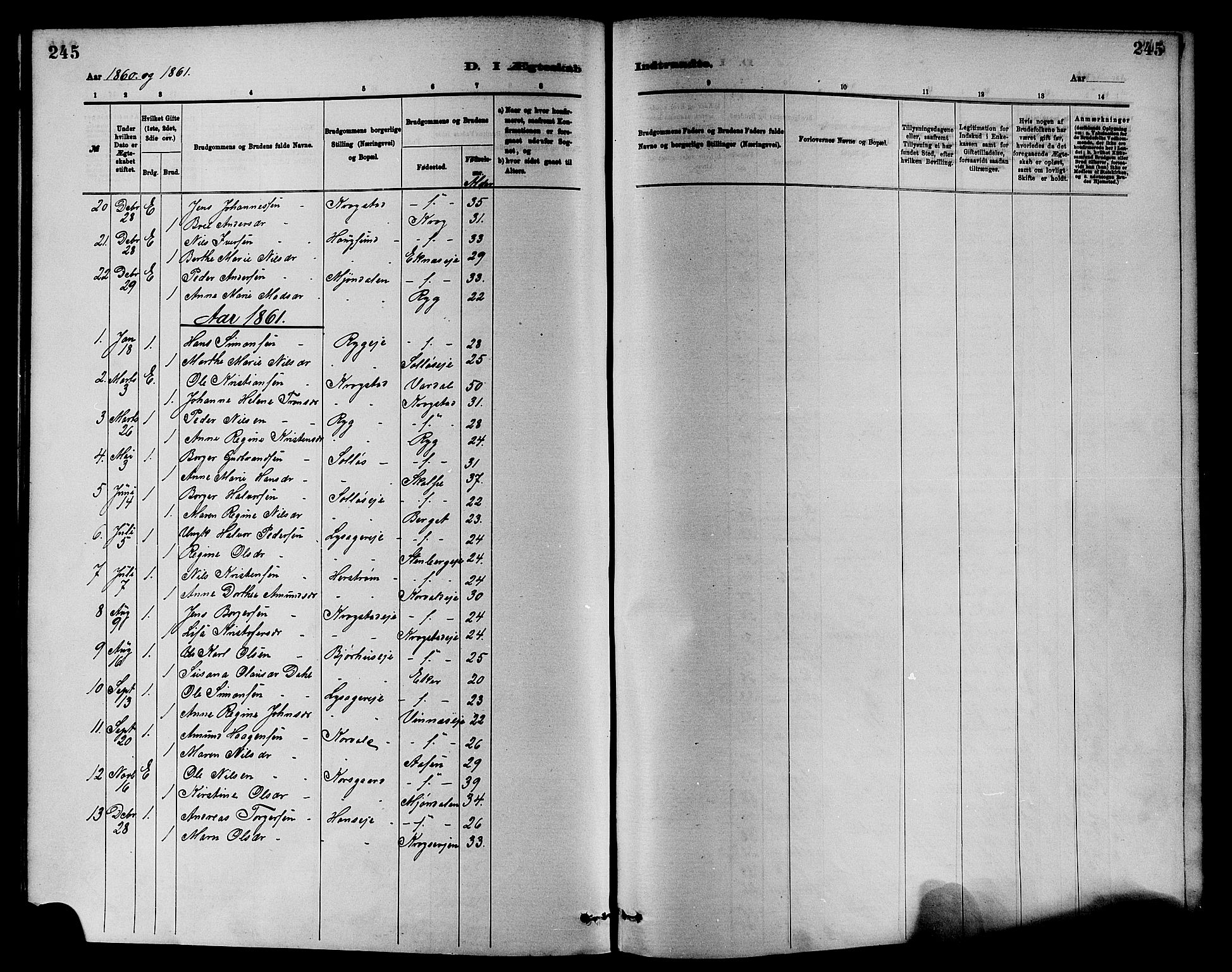 Nedre Eiker kirkebøker, SAKO/A-612/F/Fa/L0001: Parish register (official) no. 1, 1853-1877, p. 245