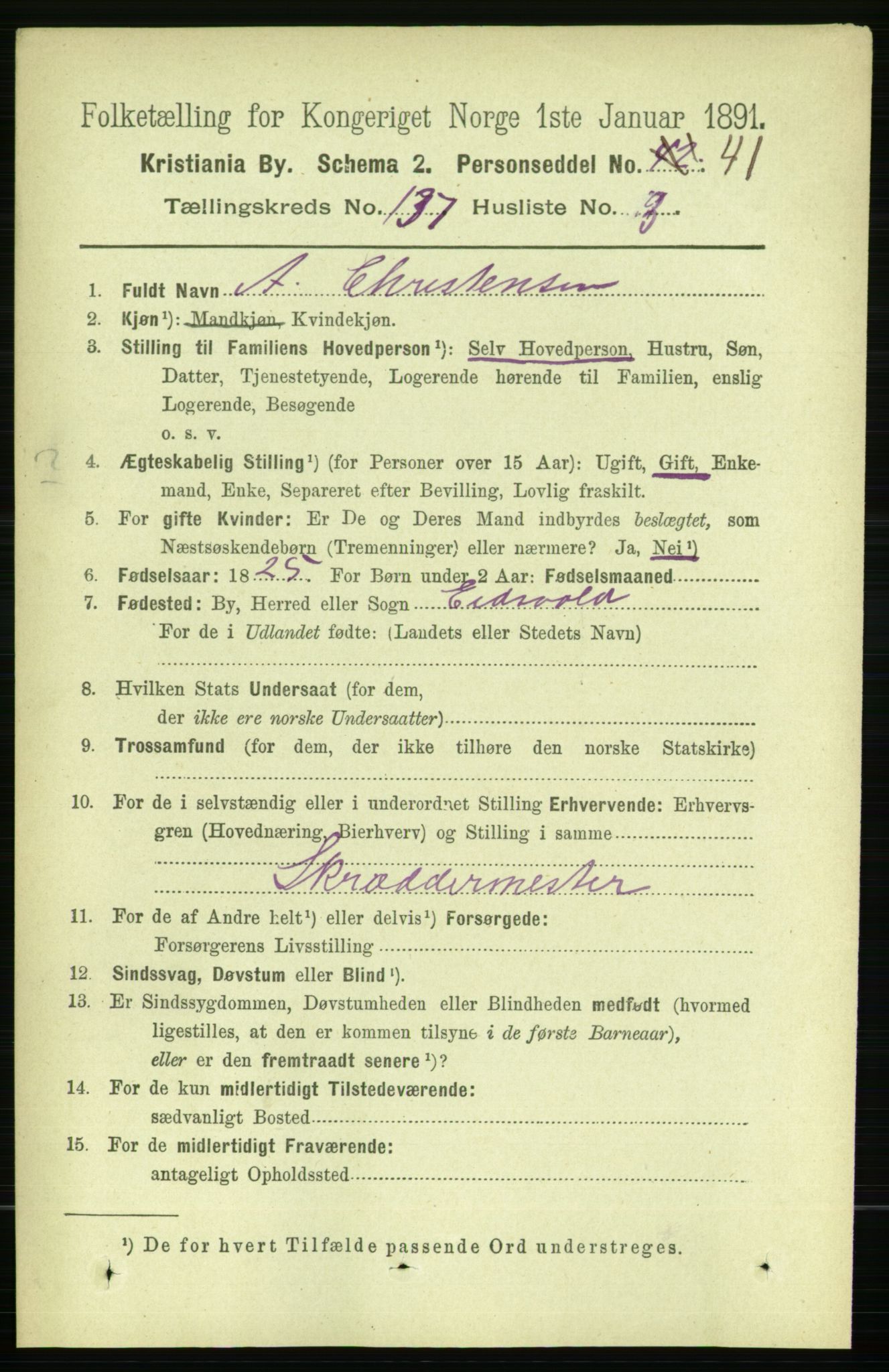 RA, 1891 census for 0301 Kristiania, 1891, p. 76340