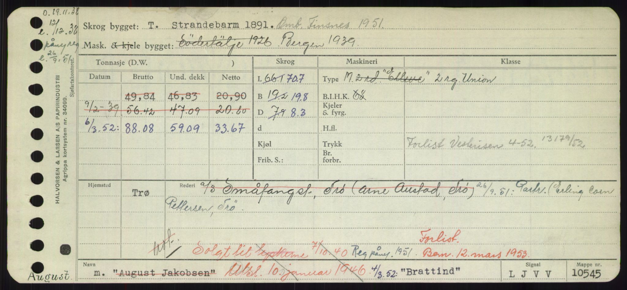 Sjøfartsdirektoratet med forløpere, Skipsmålingen, RA/S-1627/H/Hd/L0005: Fartøy, Br-Byg, p. 133