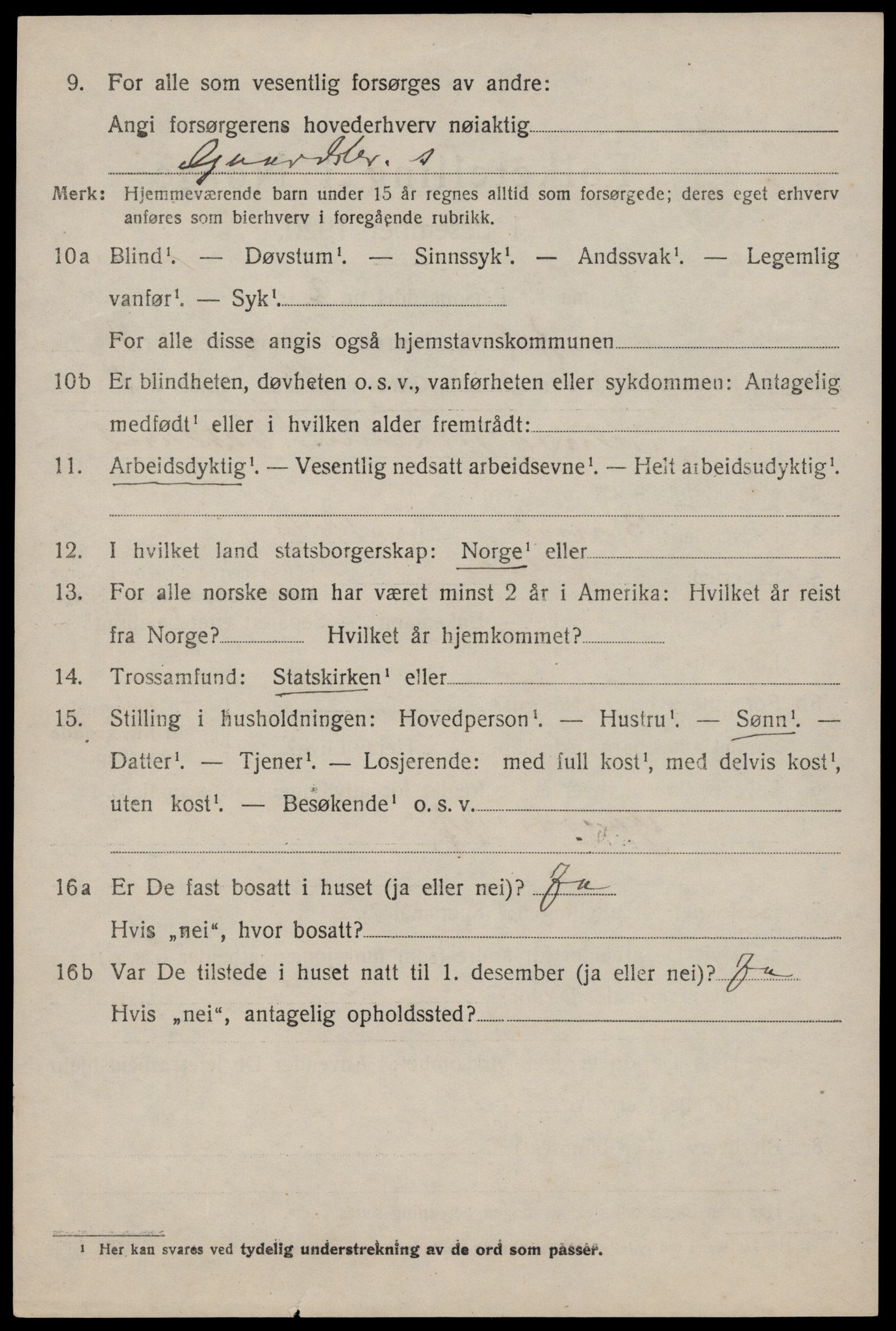 SAST, 1920 census for Jelsa, 1920, p. 1891