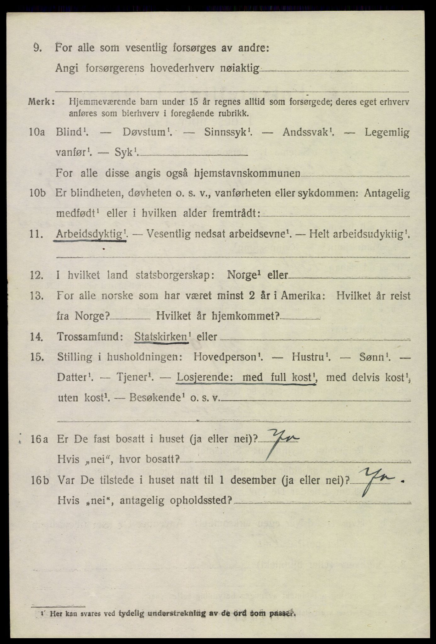 SAK, 1920 census for Mykland, 1920, p. 1319