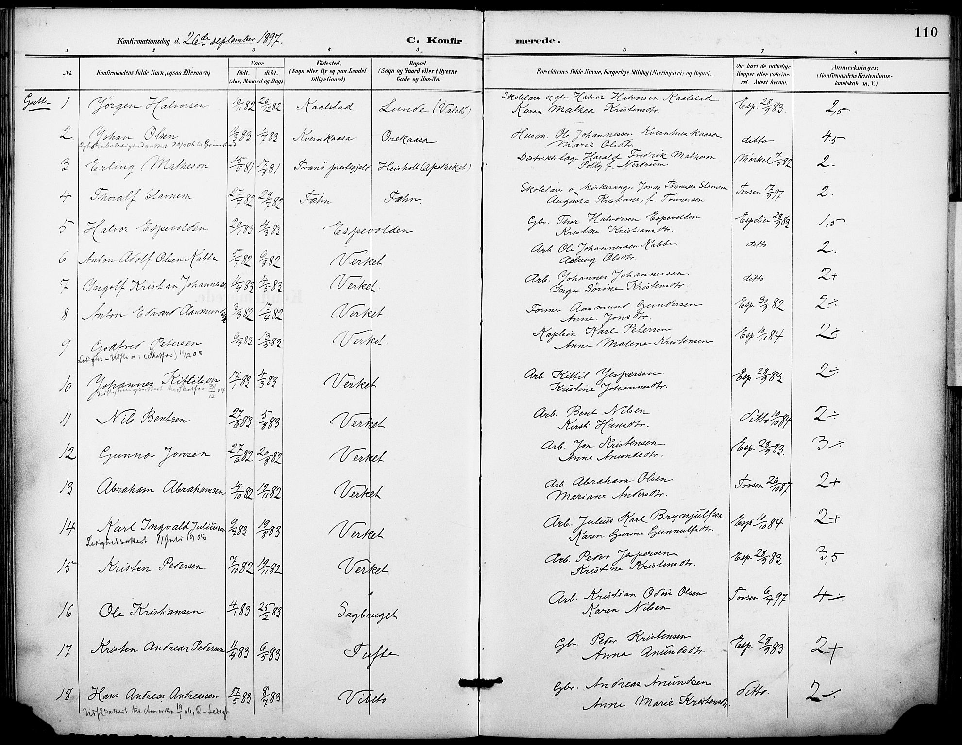 Holla kirkebøker, SAKO/A-272/F/Fa/L0010: Parish register (official) no. 10, 1897-1907, p. 110