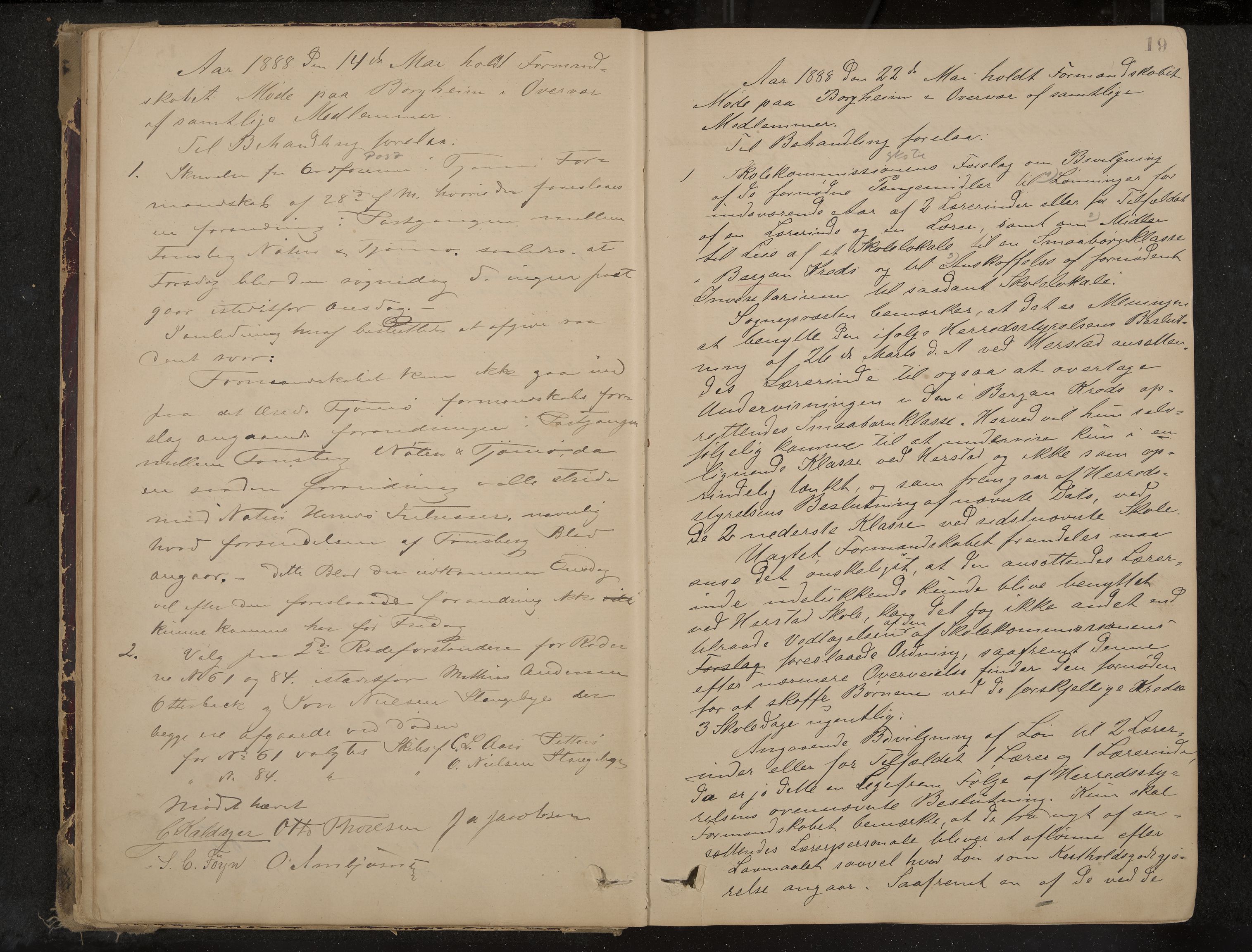 Nøtterøy formannskap og sentraladministrasjon, IKAK/0722021-1/A/Aa/L0004: Møtebok, 1887-1896, p. 19