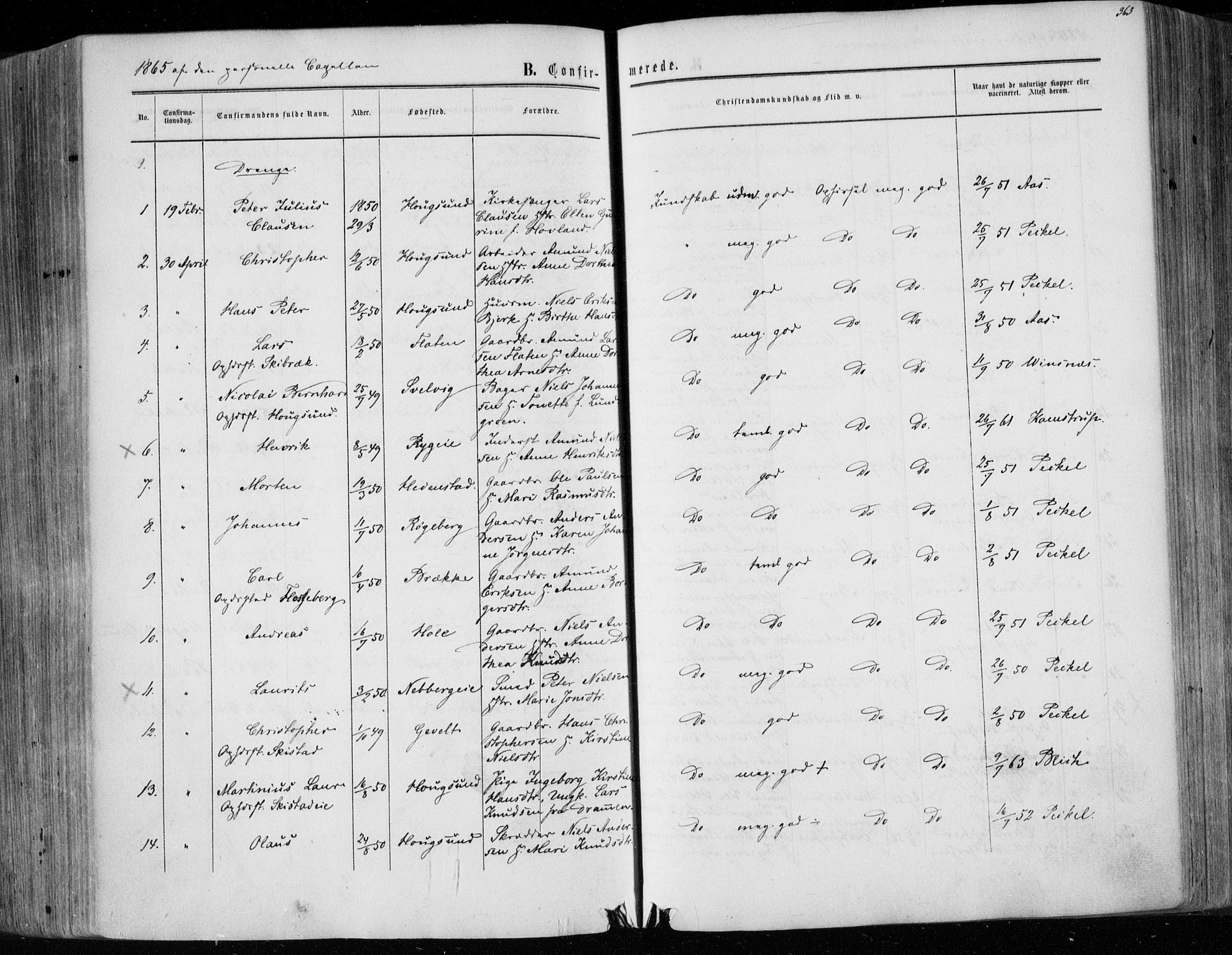 Eiker kirkebøker, SAKO/A-4/F/Fa/L0016: Parish register (official) no. I 16, 1860-1868, p. 363