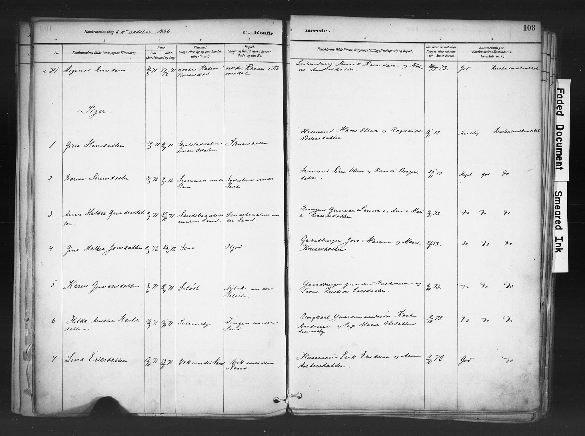 Nord-Odal prestekontor, AV/SAH-PREST-032/H/Ha/Haa/L0006: Parish register (official) no. 6, 1886-1901, p. 103