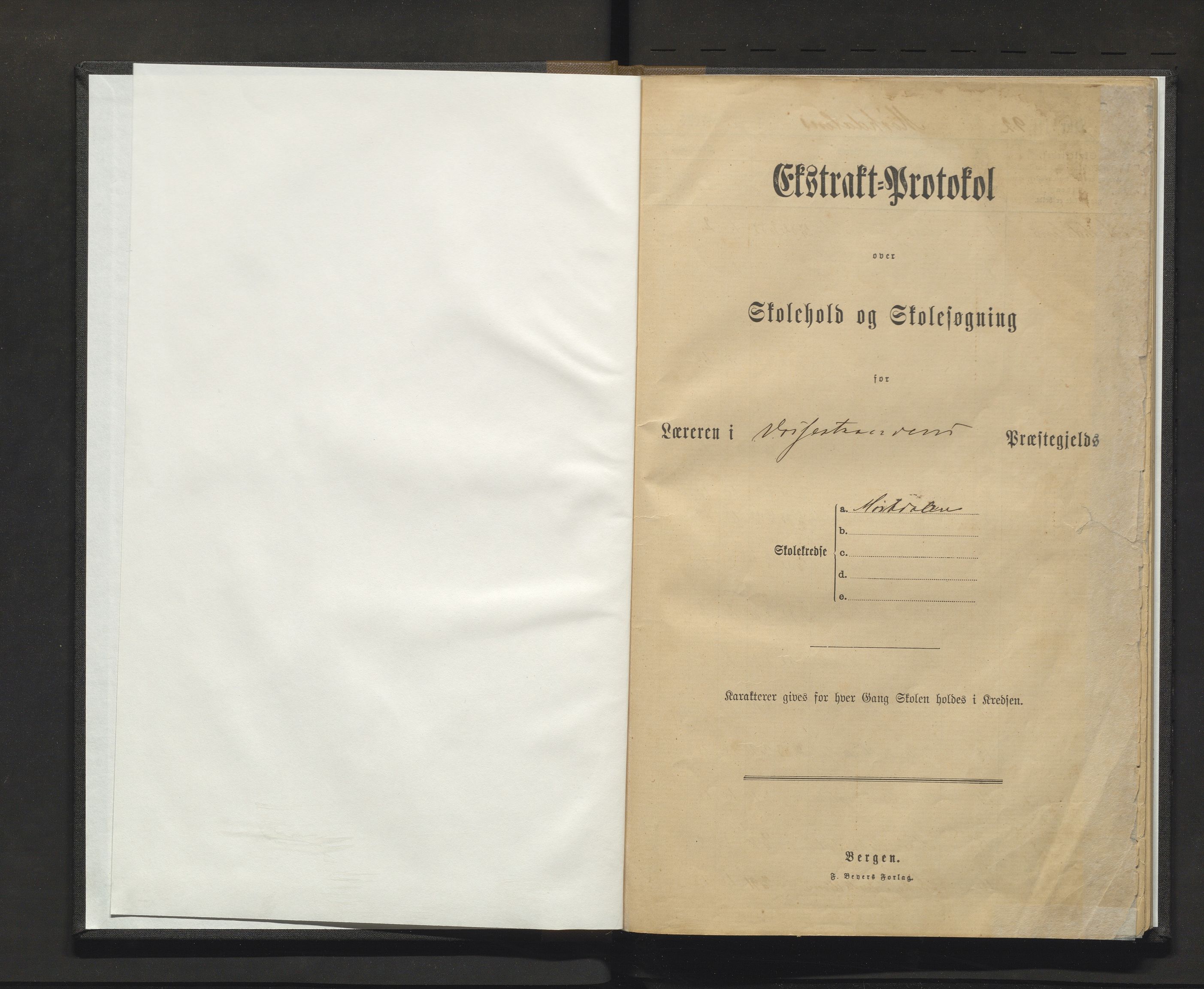 Vossestrand kommune. Barneskulane , IKAH/1236-231/F/Fd/L0003: Skuleprotokoll for Myrkdalen skulekrins, 1892-1902