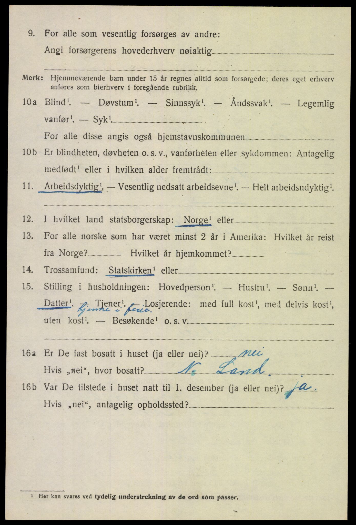 SAH, 1920 census for Nord-Aurdal, 1920, p. 3147