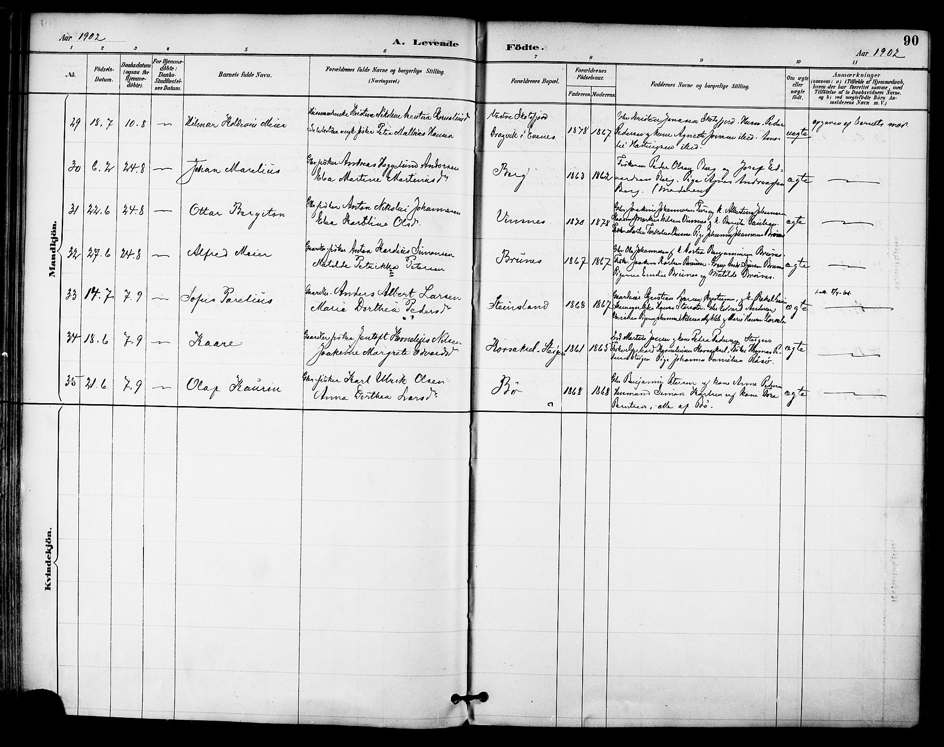 Ministerialprotokoller, klokkerbøker og fødselsregistre - Nordland, AV/SAT-A-1459/855/L0803: Parish register (official) no. 855A11, 1887-1905, p. 90