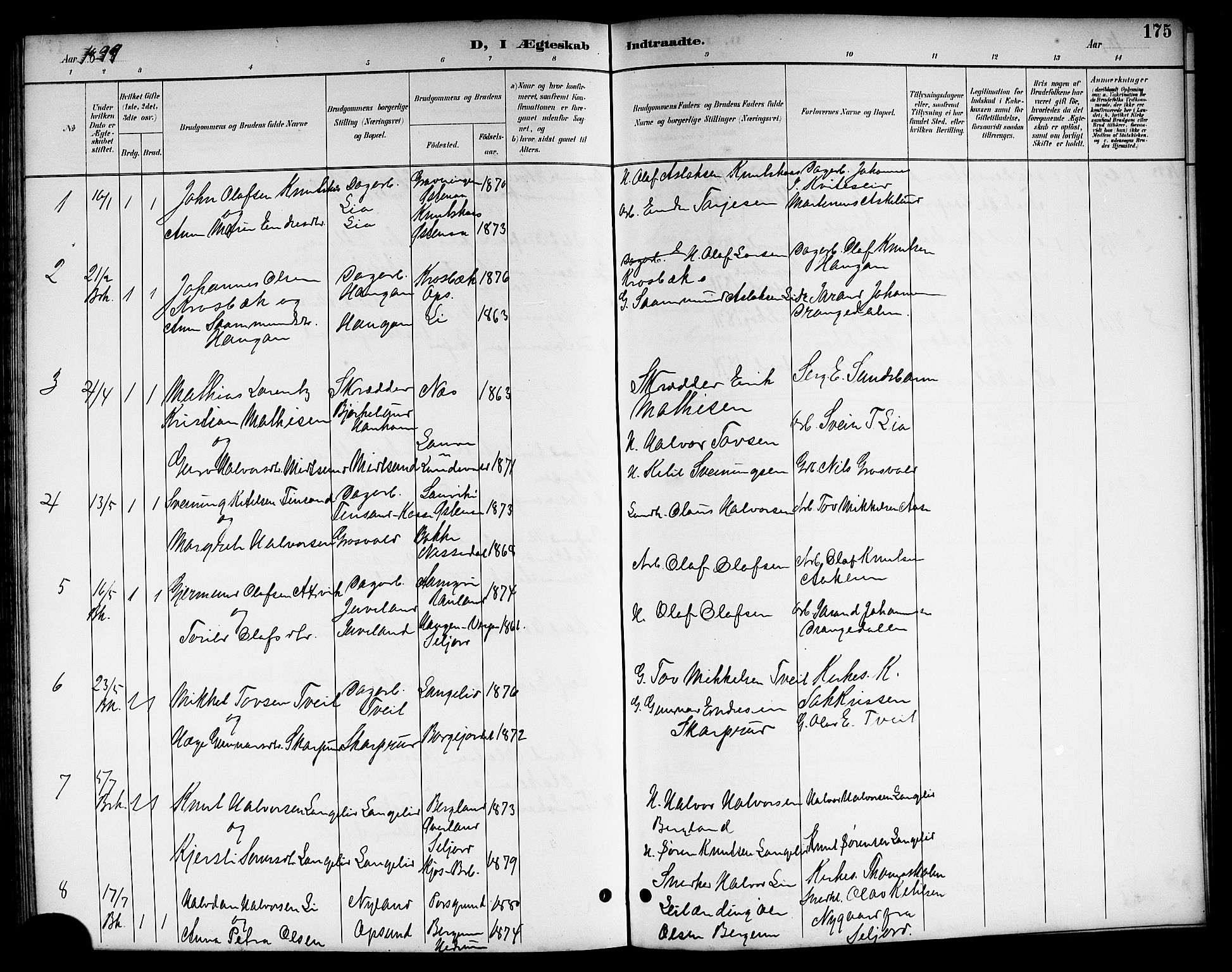 Kviteseid kirkebøker, SAKO/A-276/G/Ga/L0002: Parish register (copy) no. I 2, 1893-1918, p. 175