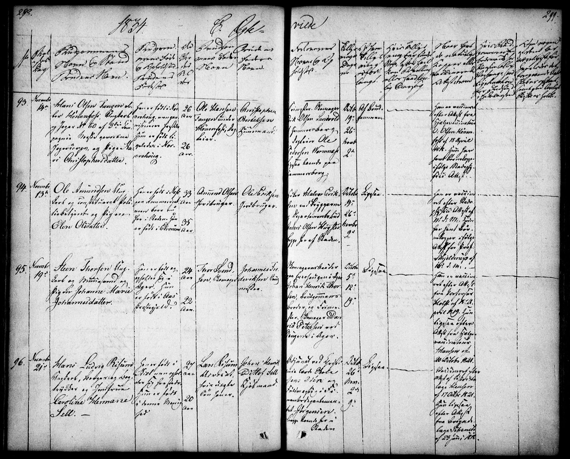 Oslo domkirke Kirkebøker, AV/SAO-A-10752/F/Fa/L0019: Parish register (official) no. 19, 1828-1847, p. 298-299