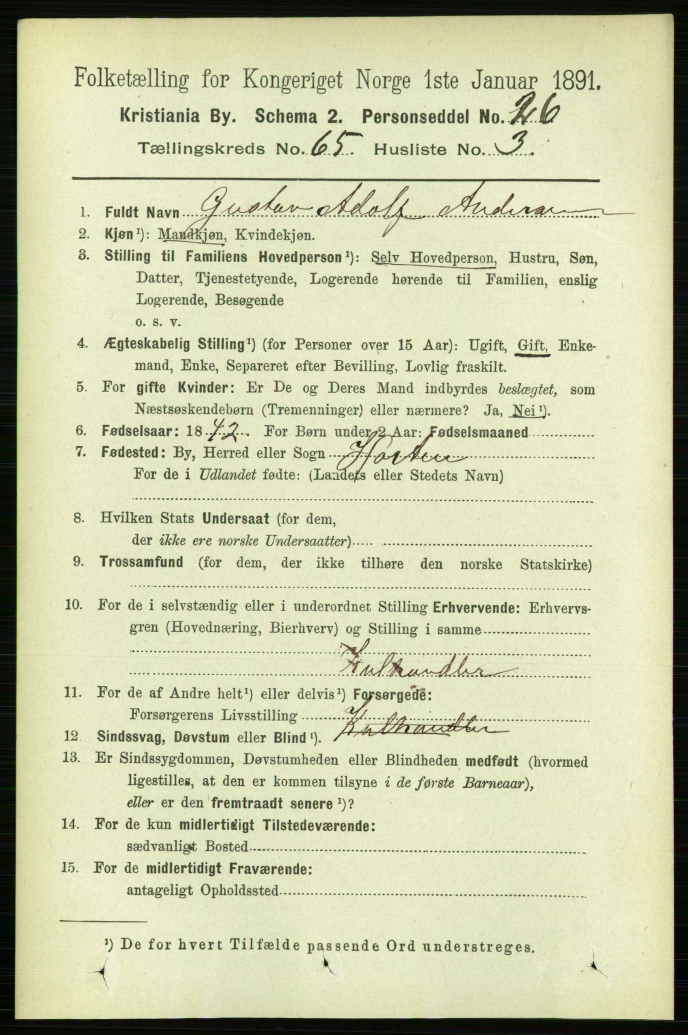 RA, 1891 census for 0301 Kristiania, 1891, p. 34927