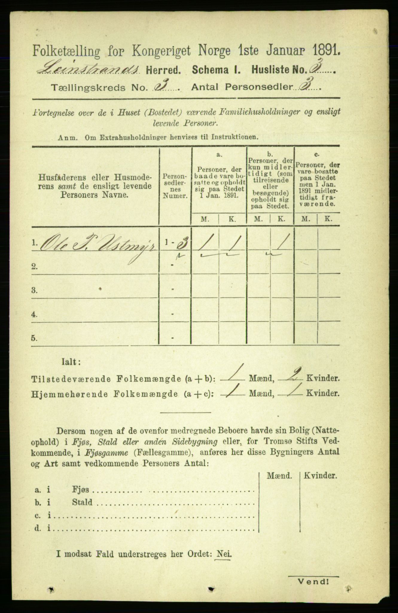 RA, 1891 census for 1654 Leinstrand, 1891, p. 928