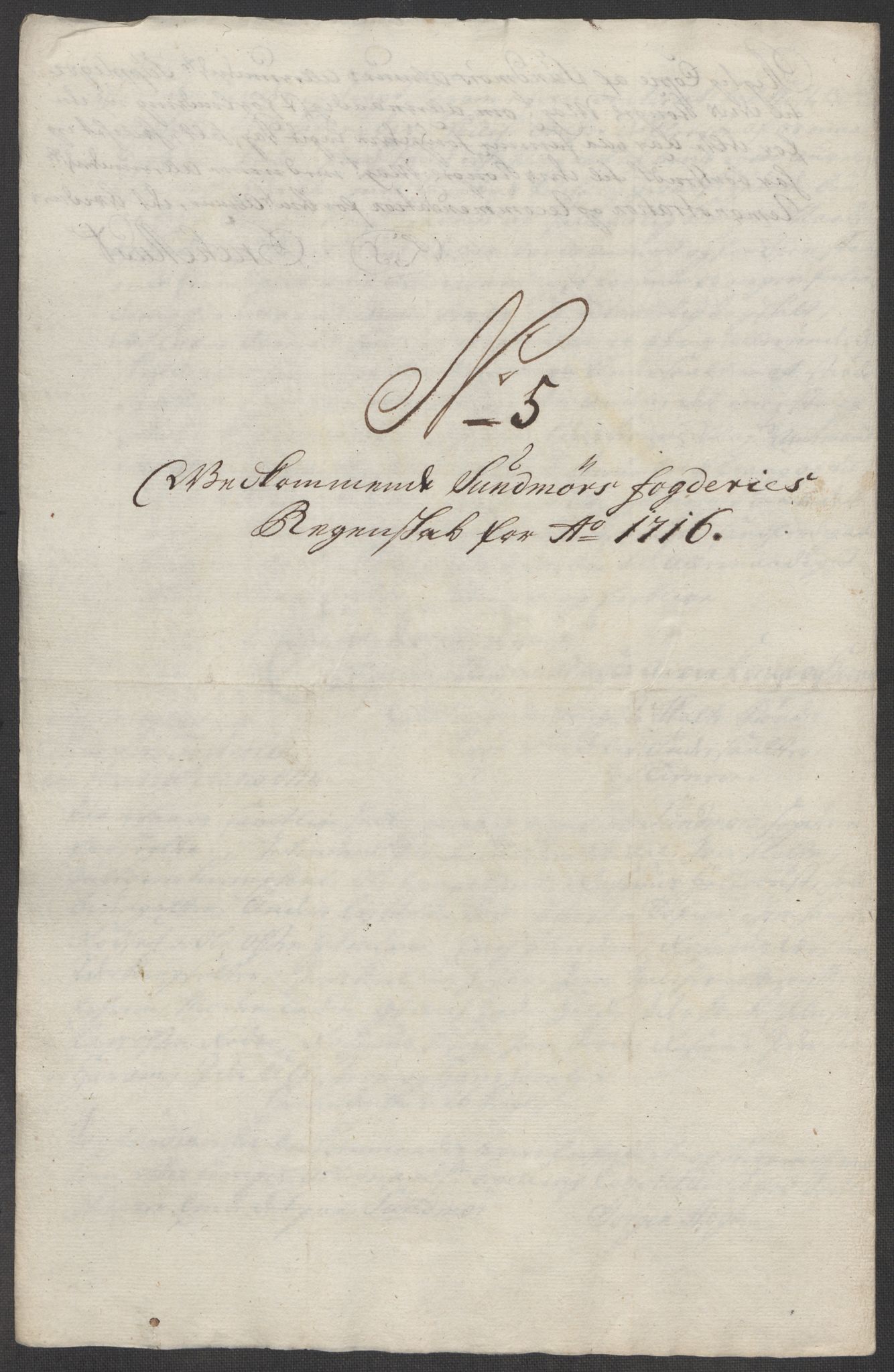 Rentekammeret inntil 1814, Reviderte regnskaper, Fogderegnskap, AV/RA-EA-4092/R54/L3568: Fogderegnskap Sunnmøre, 1716, p. 71