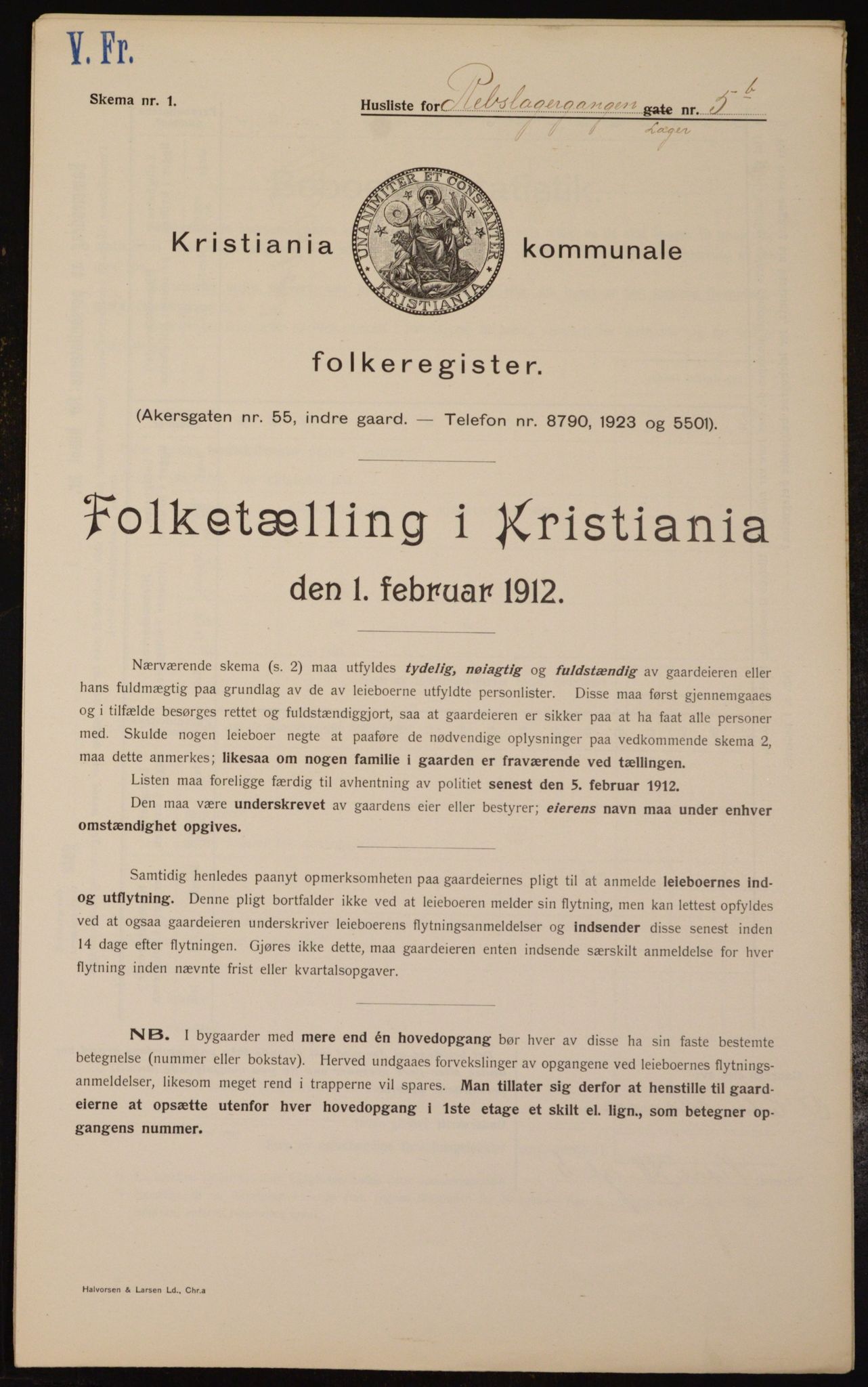 OBA, Municipal Census 1912 for Kristiania, 1912, p. 83029