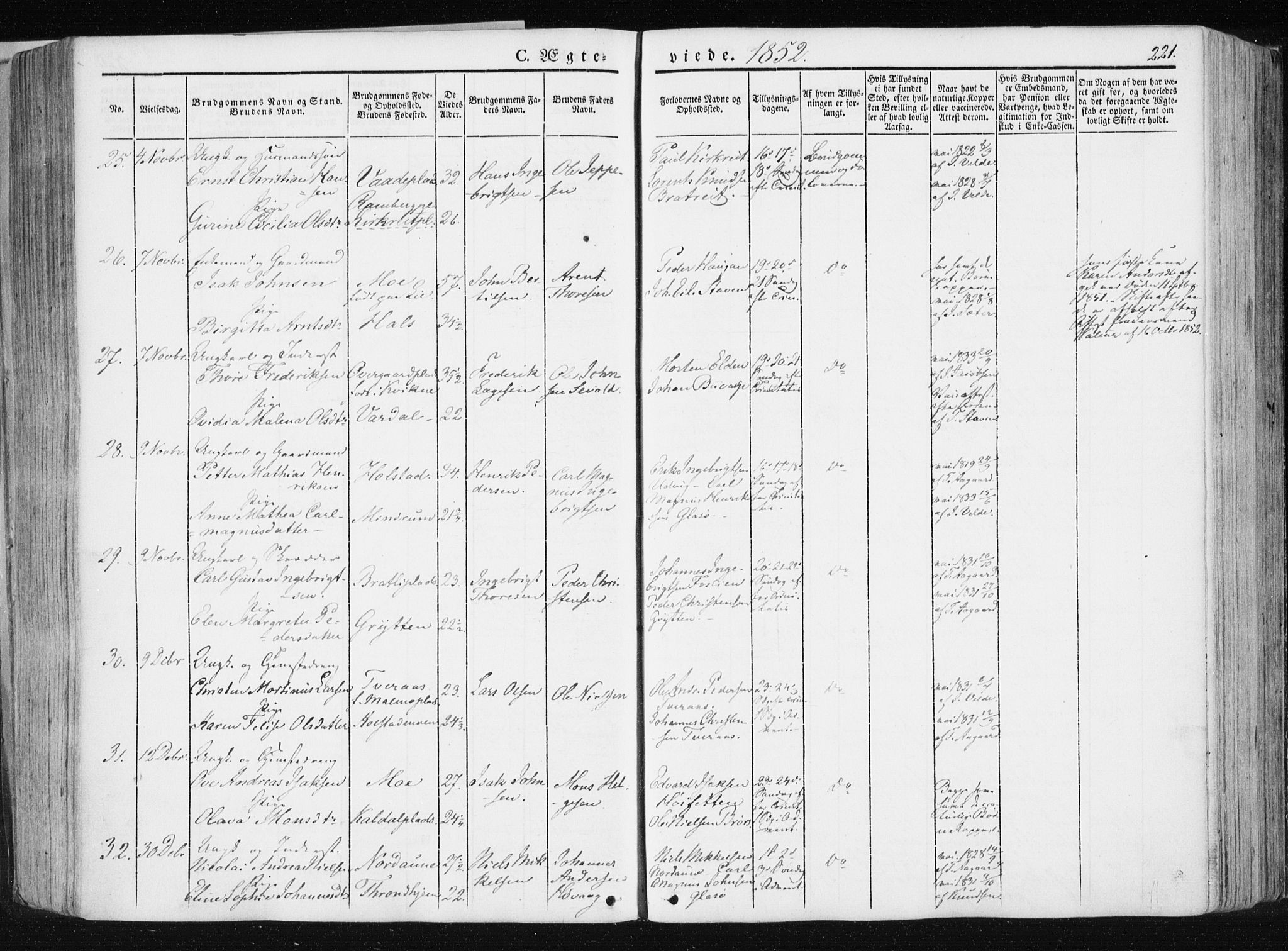 Ministerialprotokoller, klokkerbøker og fødselsregistre - Nord-Trøndelag, SAT/A-1458/741/L0393: Parish register (official) no. 741A07, 1849-1863, p. 221