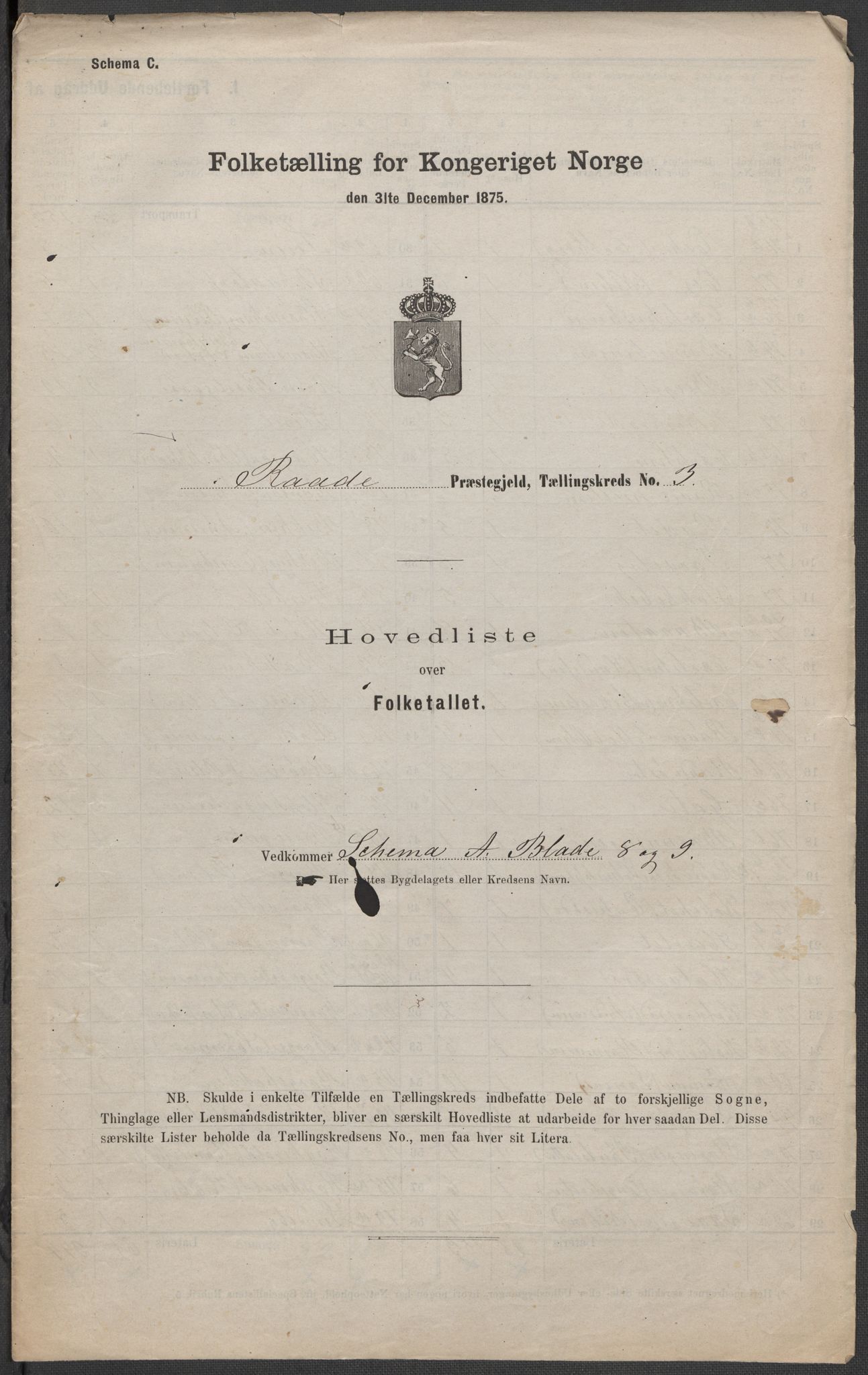 RA, 1875 census for 0135P Råde, 1875, p. 13