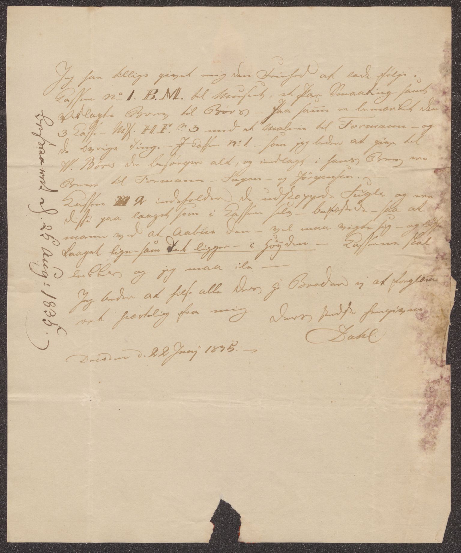 Bergens Museum, UMB/A007/D/Da/L0007/0003: Brevsamling 1834 - 1835 / Brevsamling 1835, 1835