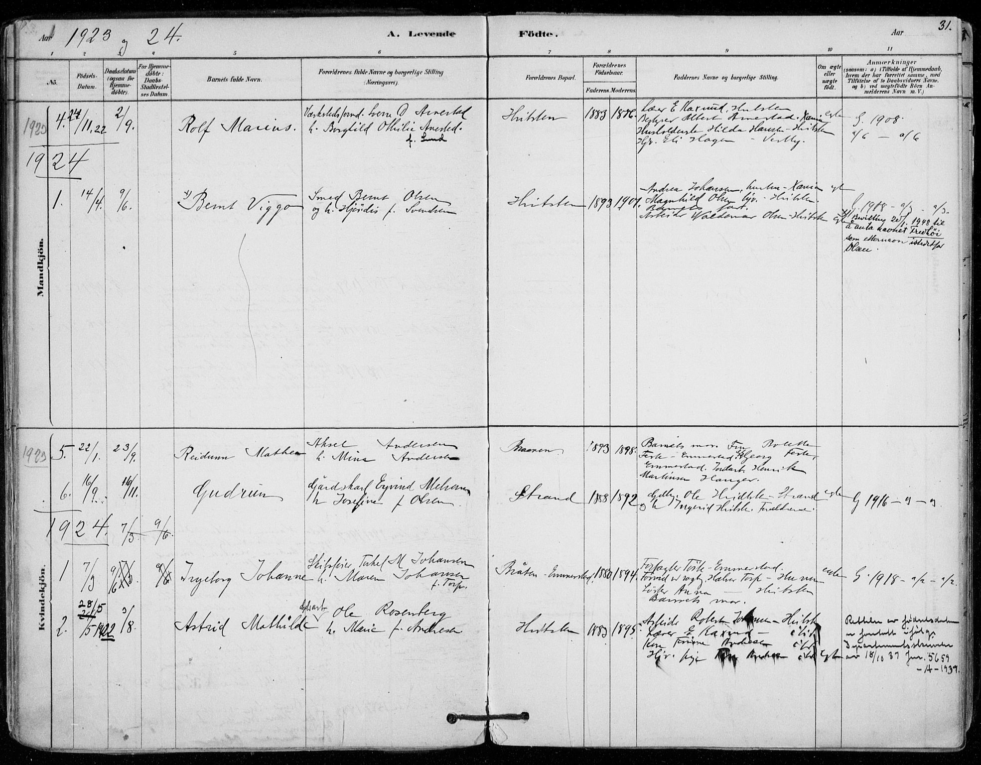 Vestby prestekontor Kirkebøker, AV/SAO-A-10893/F/Fd/L0001: Parish register (official) no. IV 1, 1878-1945, p. 31