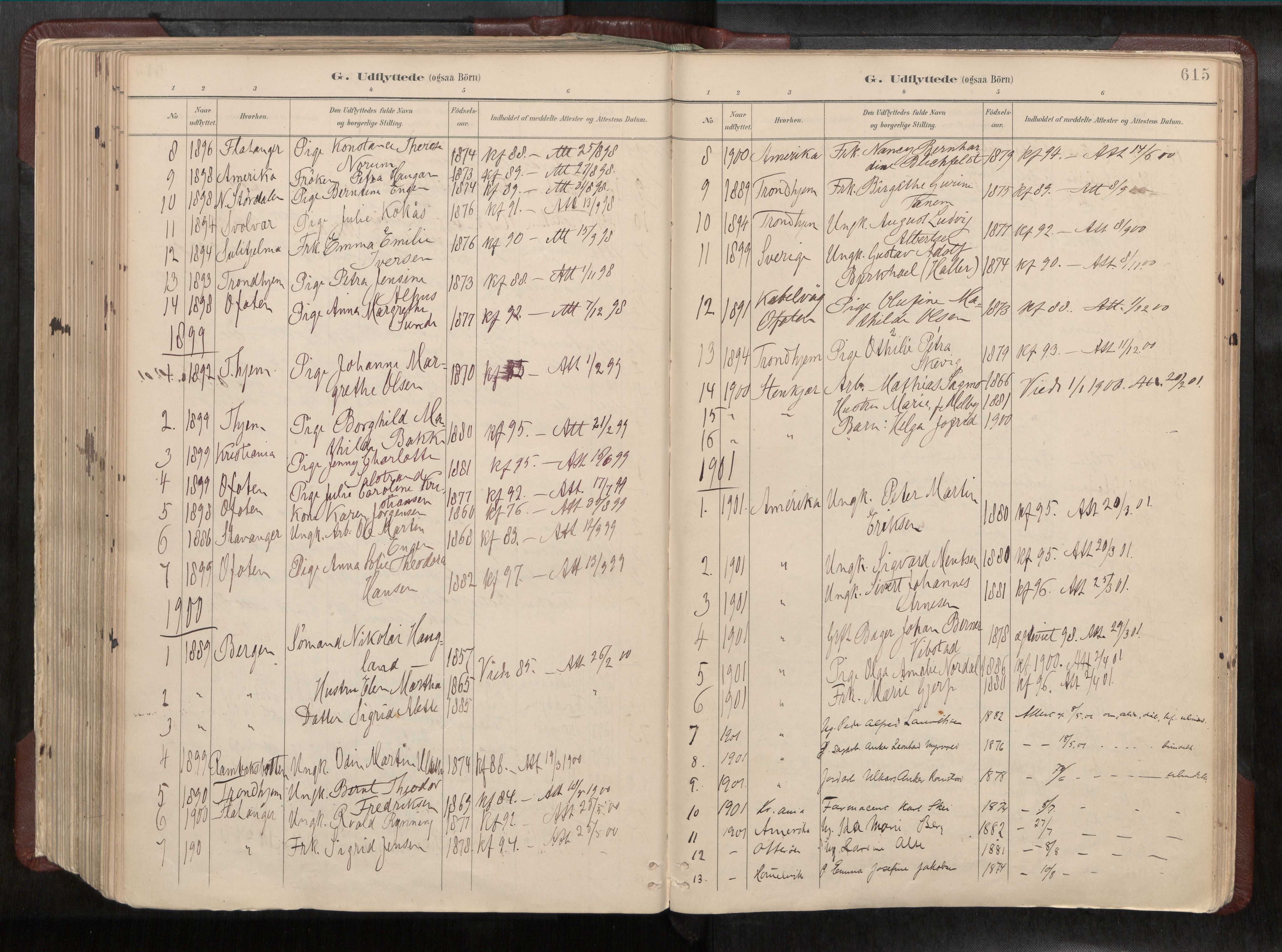 Ministerialprotokoller, klokkerbøker og fødselsregistre - Nord-Trøndelag, SAT/A-1458/768/L0579a: Parish register (official) no. 768A14, 1887-1931, p. 615