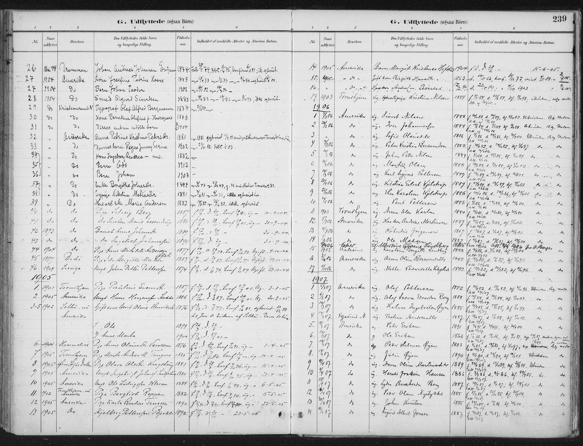 Ministerialprotokoller, klokkerbøker og fødselsregistre - Nord-Trøndelag, SAT/A-1458/709/L0082: Parish register (official) no. 709A22, 1896-1916, p. 239