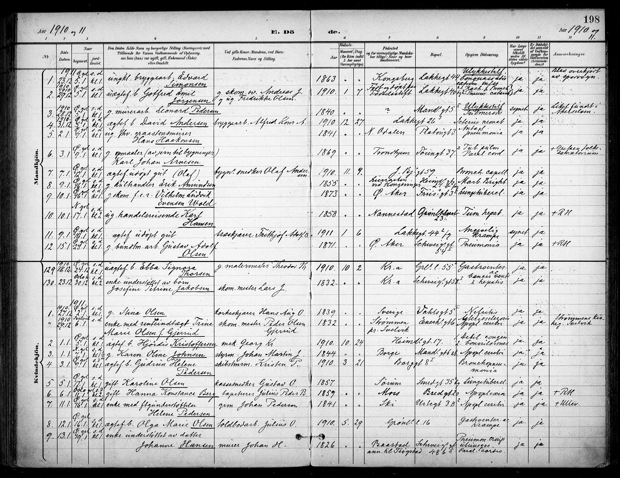 Grønland prestekontor Kirkebøker, SAO/A-10848/F/Fa/L0016: Parish register (official) no. 16, 1898-1918, p. 198