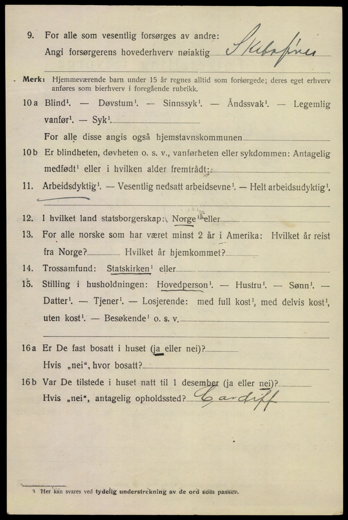 SAKO, 1920 census for Kragerø, 1920, p. 6654