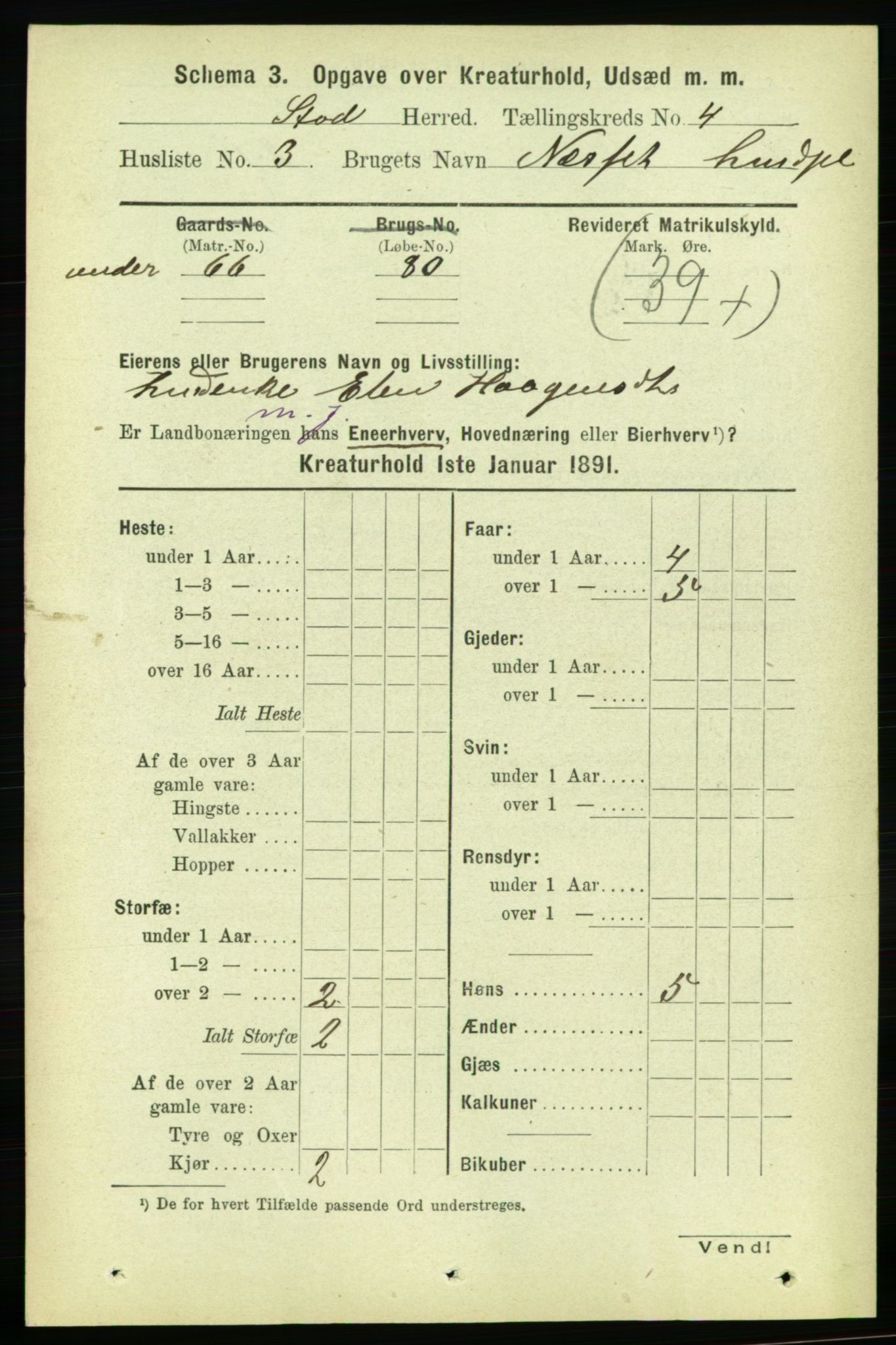 RA, 1891 census for 1734 Stod, 1891, p. 3379