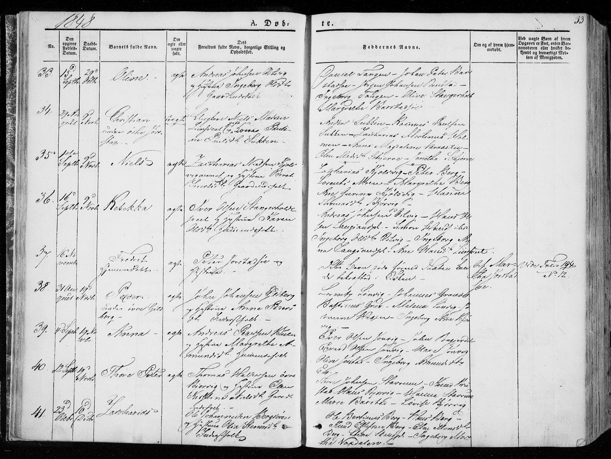 Ministerialprotokoller, klokkerbøker og fødselsregistre - Nord-Trøndelag, SAT/A-1458/722/L0218: Parish register (official) no. 722A05, 1843-1868, p. 33