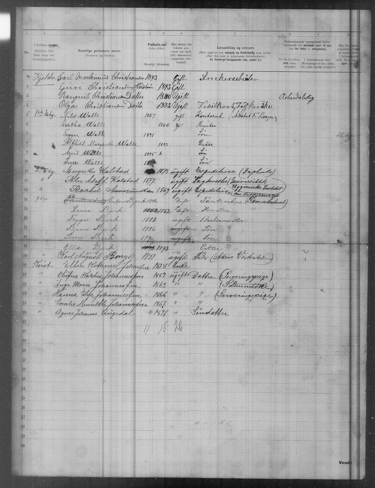 OBA, Municipal Census 1902 for Kristiania, 1902, p. 19603