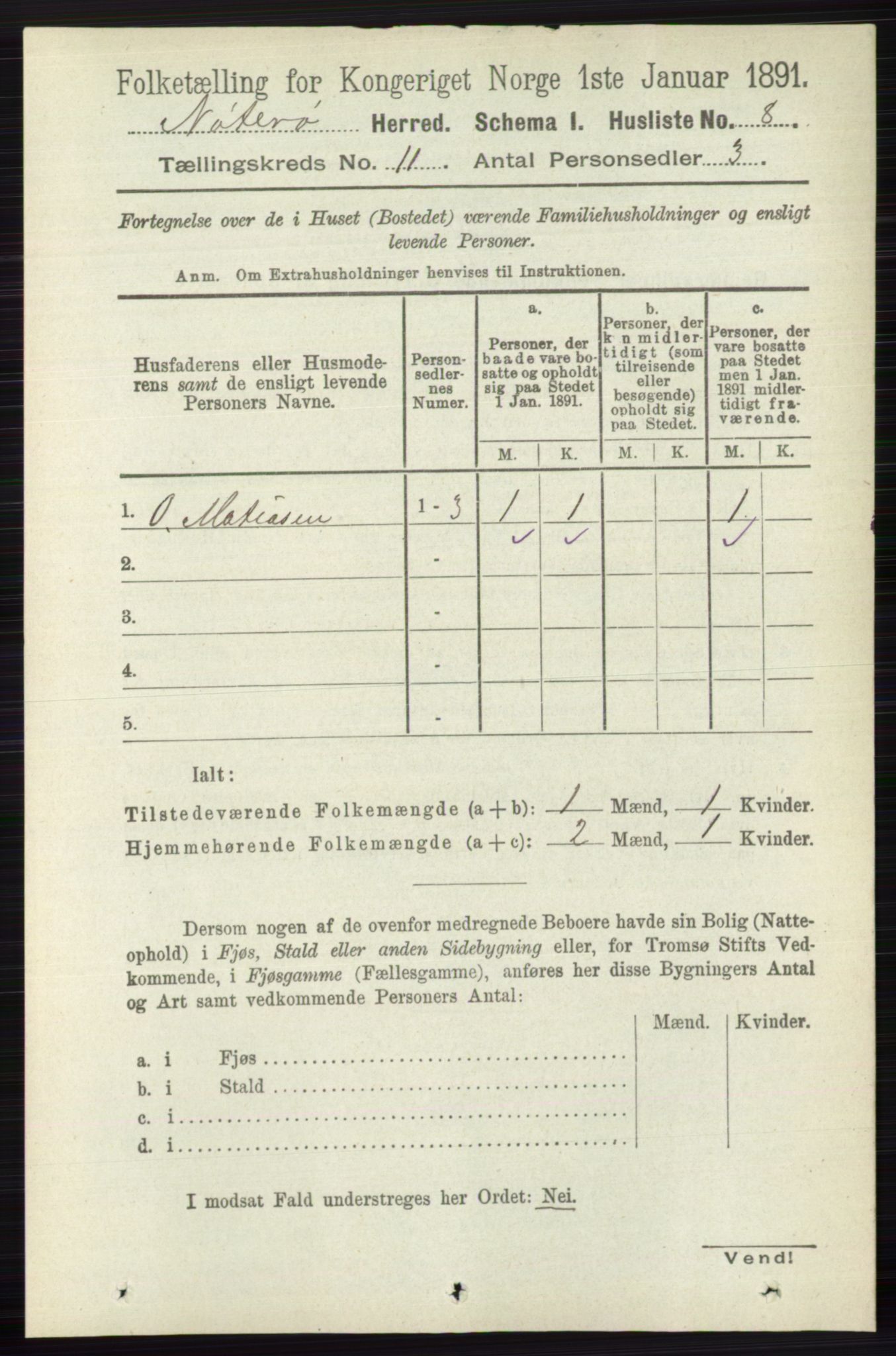 RA, 1891 census for 0722 Nøtterøy, 1891, p. 5744