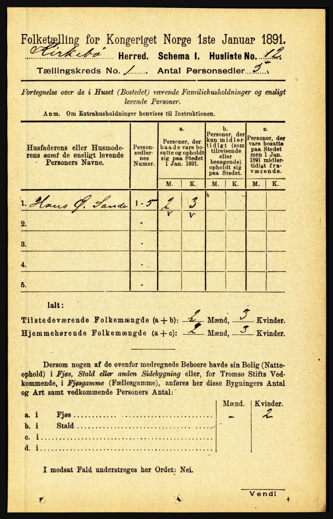 RA, 1891 census for 1416 Kyrkjebø, 1891, p. 31