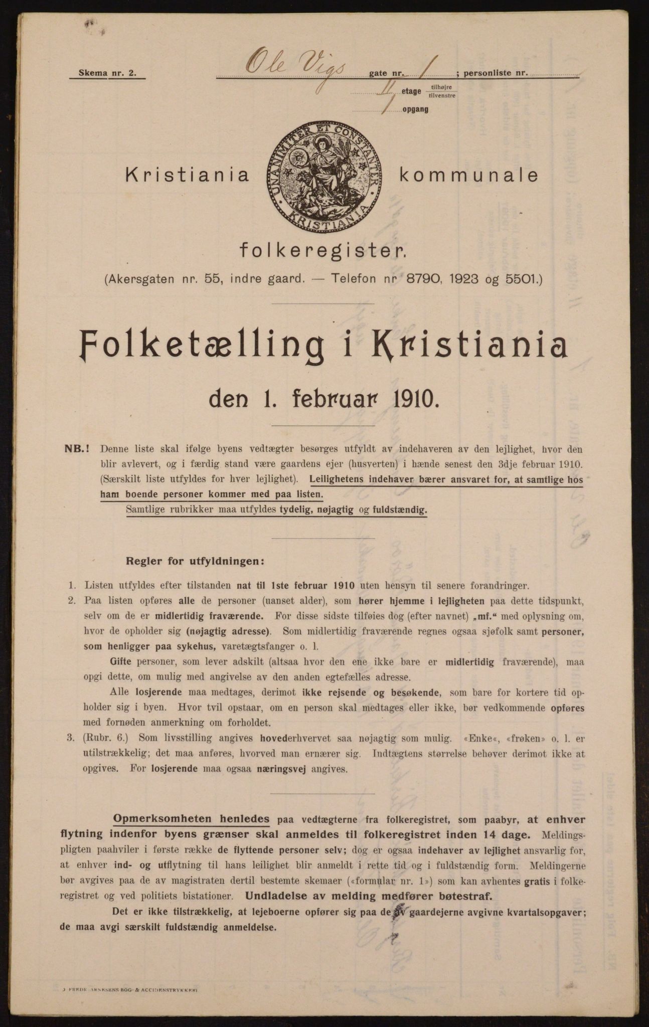 OBA, Municipal Census 1910 for Kristiania, 1910, p. 72693