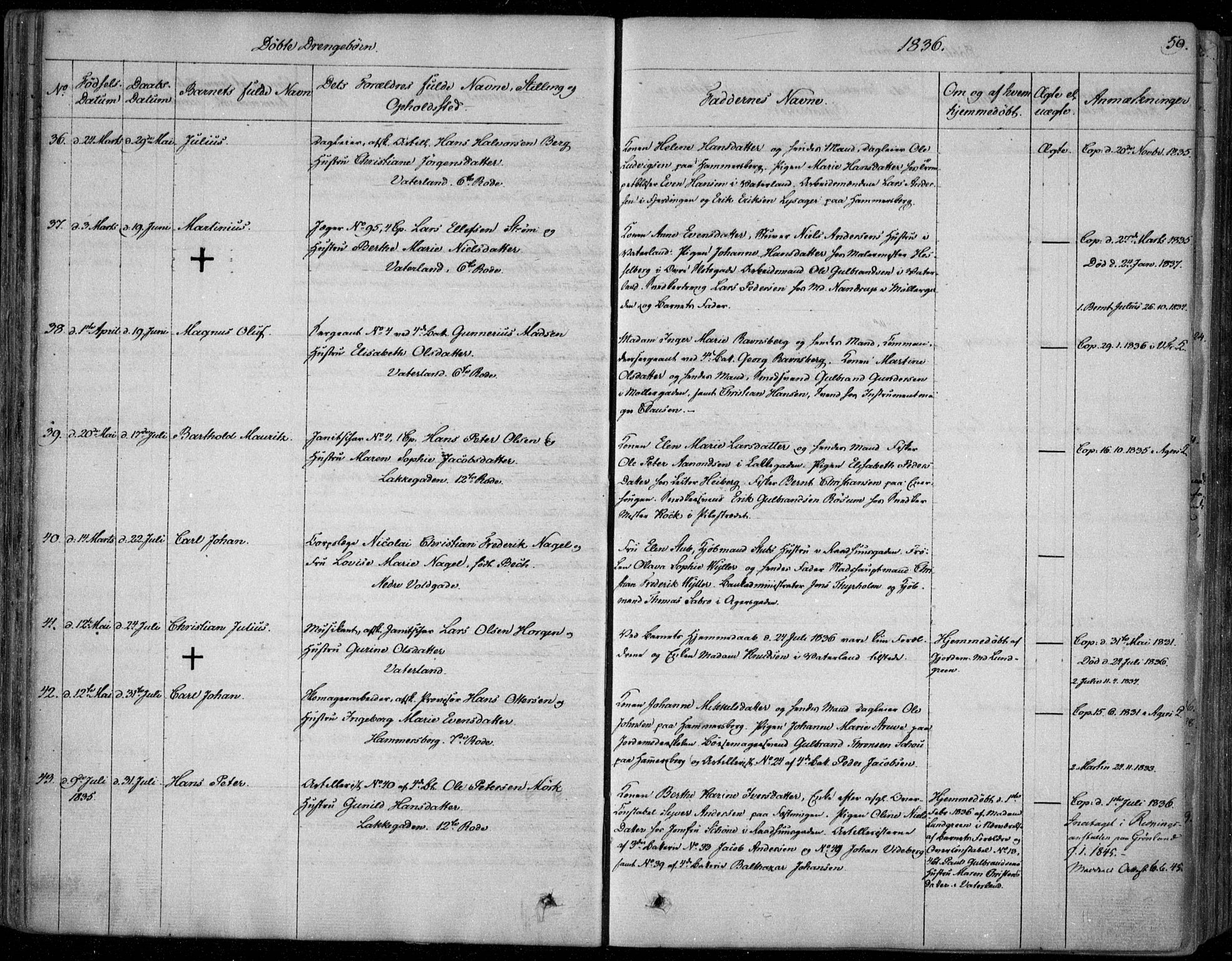 Garnisonsmenigheten Kirkebøker, AV/SAO-A-10846/F/Fa/L0006: Parish register (official) no. 6, 1828-1841, p. 59