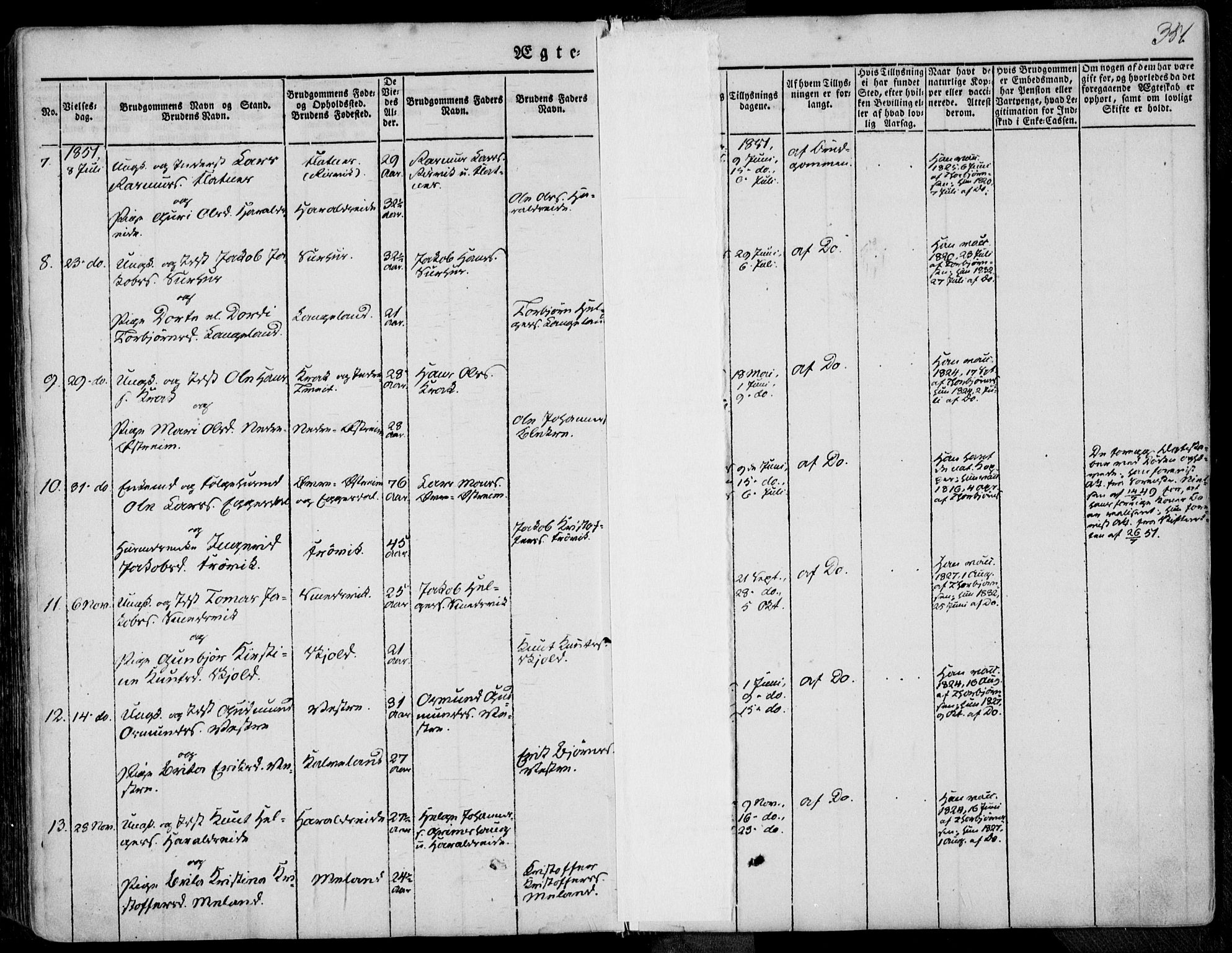 Skjold sokneprestkontor, SAST/A-101847/H/Ha/Haa/L0006: Parish register (official) no. A 6.1, 1835-1858, p. 351