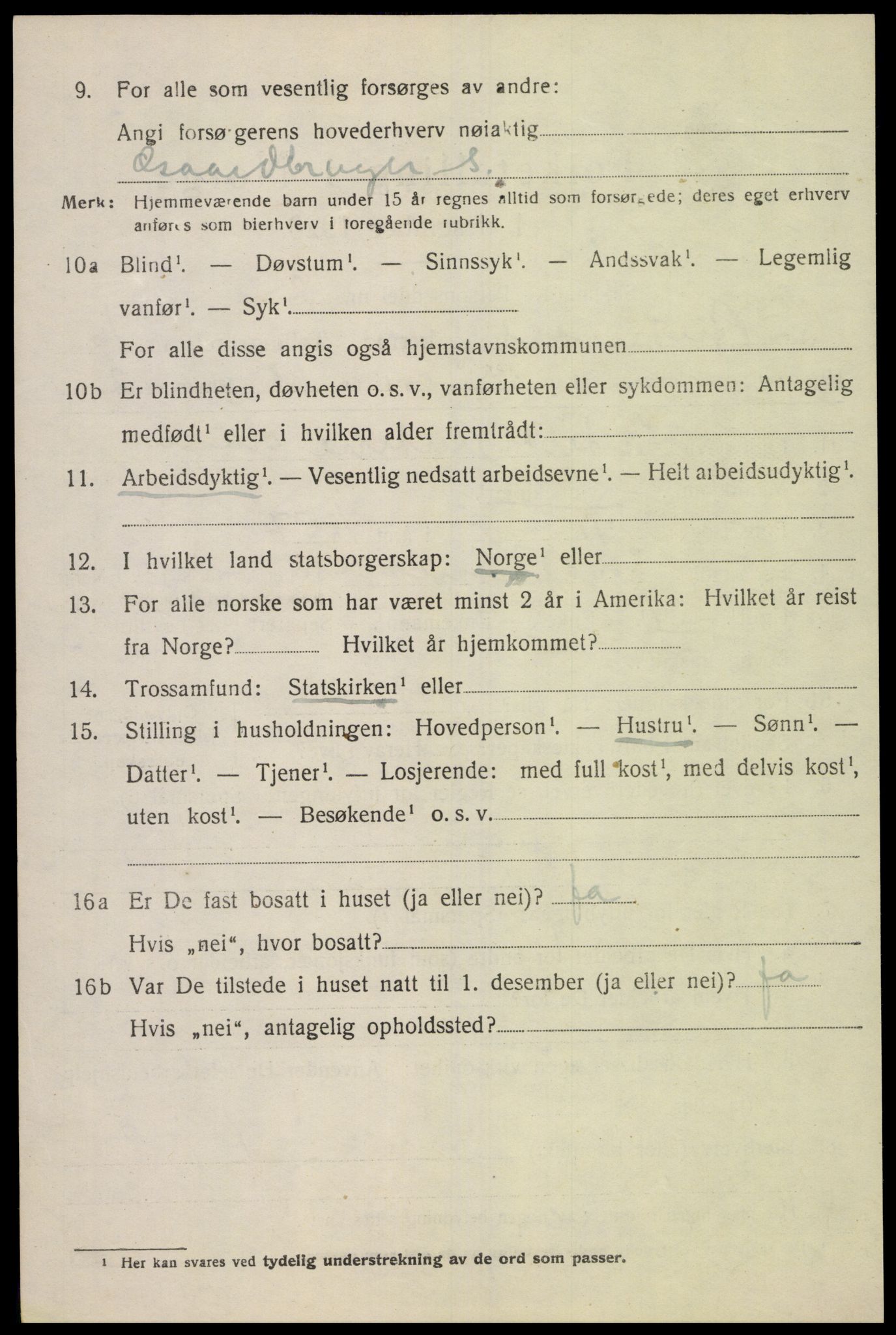 SAK, 1920 census for Sør-Audnedal, 1920, p. 6254