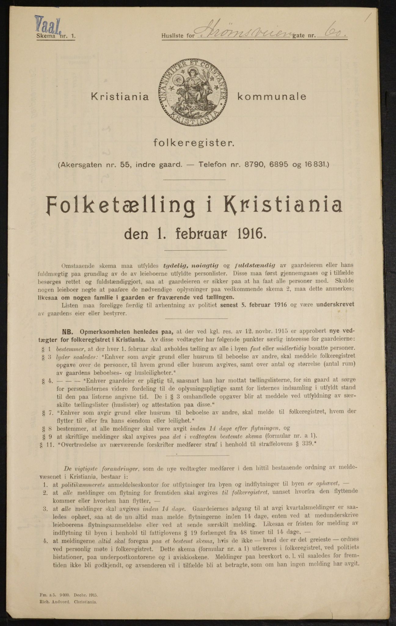 OBA, Municipal Census 1916 for Kristiania, 1916, p. 107200