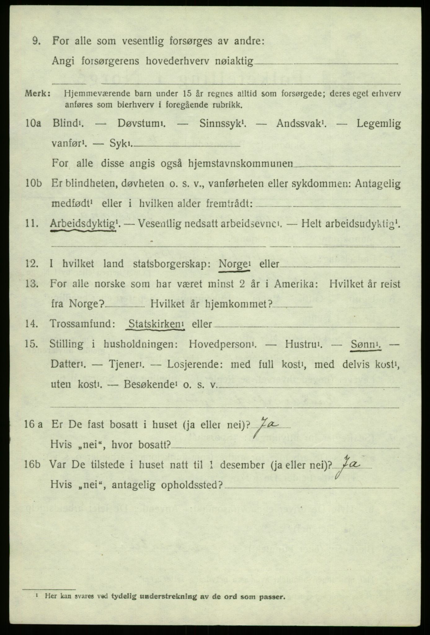 SAB, 1920 census for Fusa, 1920, p. 450