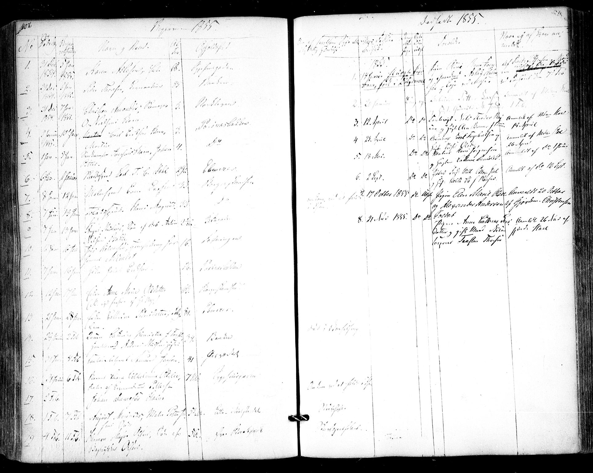 Halden prestekontor Kirkebøker, AV/SAO-A-10909/F/Fa/L0006: Parish register (official) no. I 6, 1845-1856, p. 407