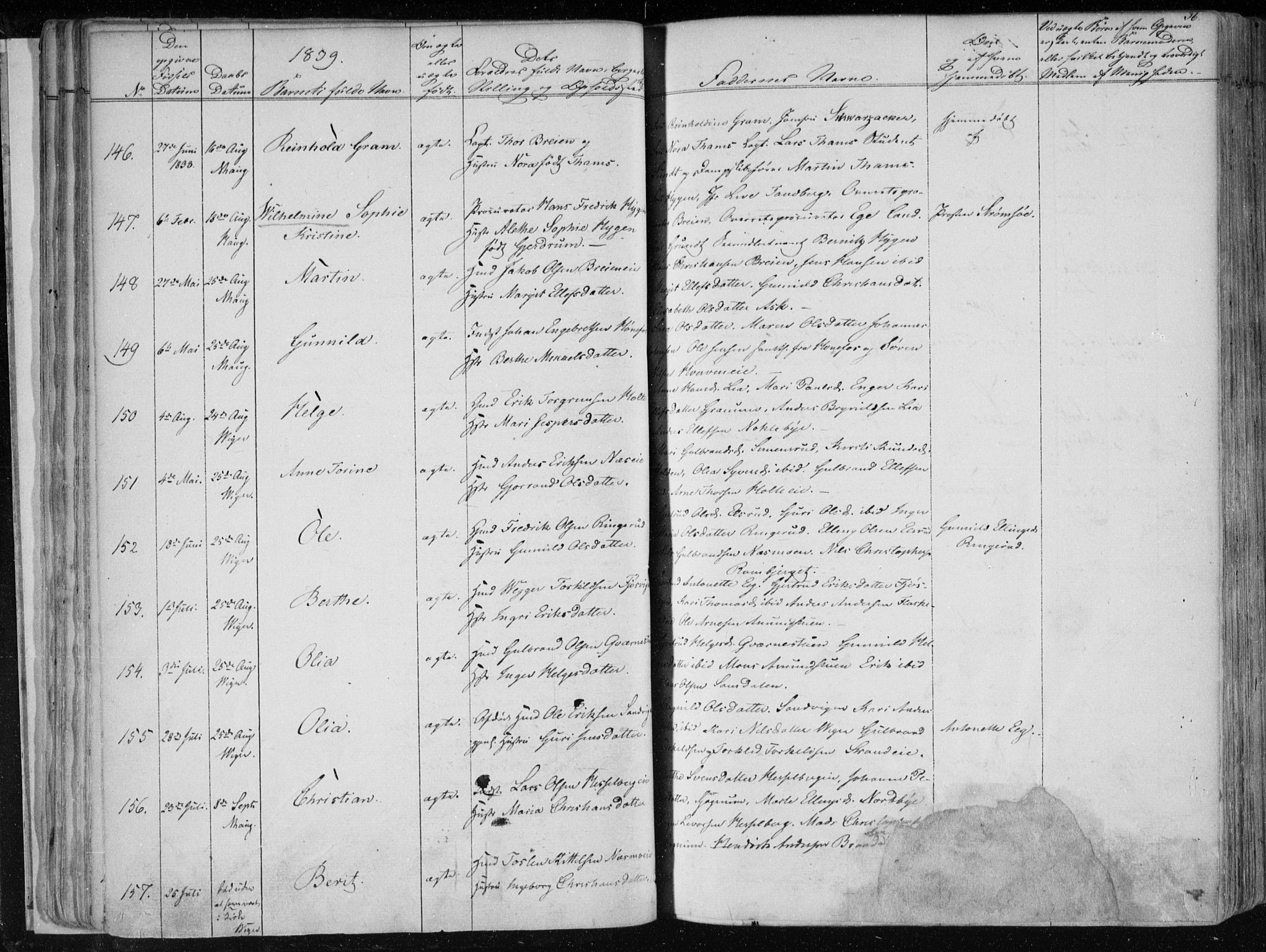 Norderhov kirkebøker, SAKO/A-237/F/Fa/L0010: Parish register (official) no. 10, 1837-1847, p. 36