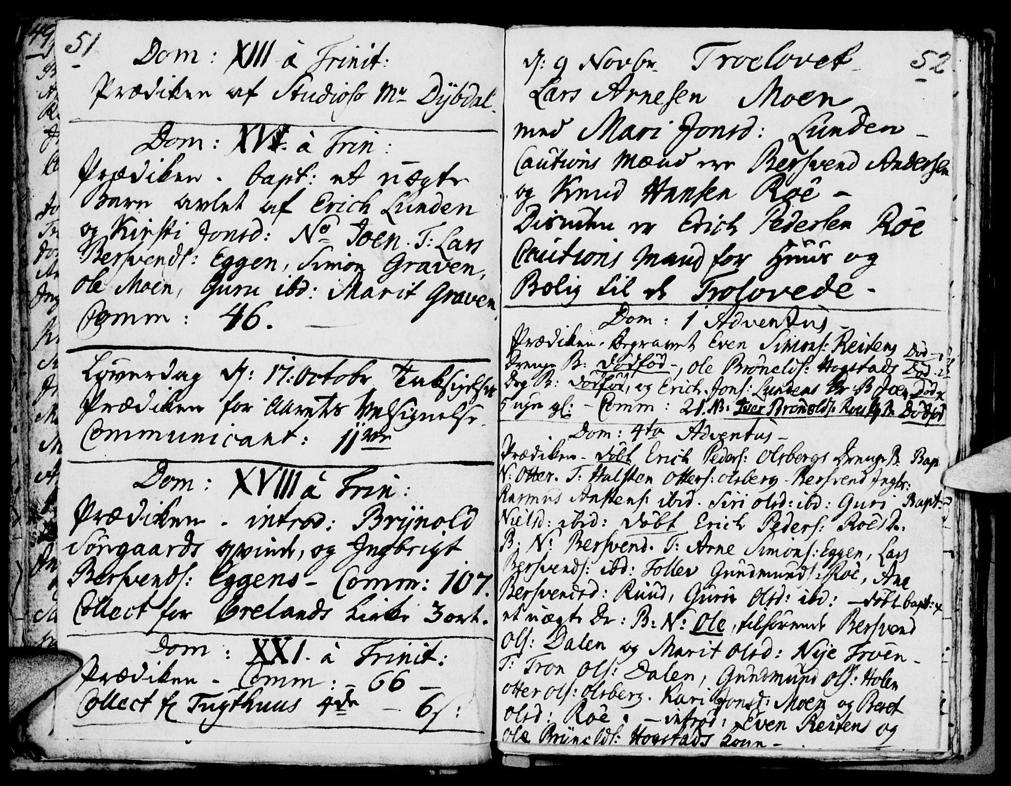 Tynset prestekontor, AV/SAH-PREST-058/H/Ha/Haa/L0005: Parish register (official) no. 5, 1761-1776, p. 51-52