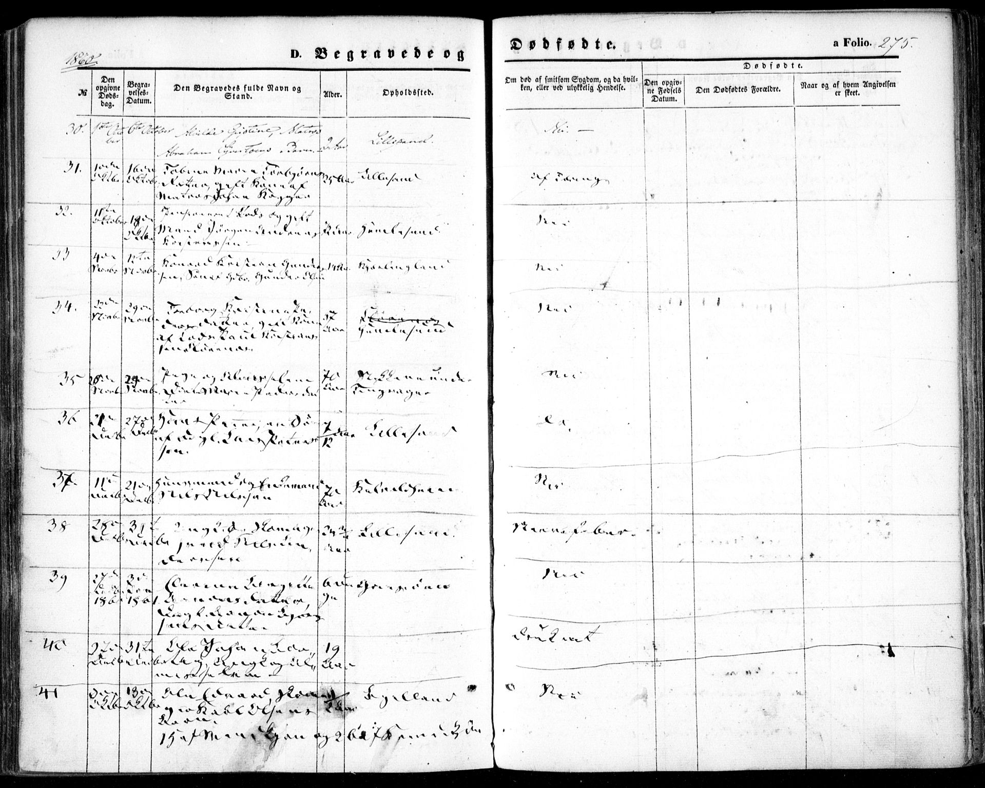 Vestre Moland sokneprestkontor, AV/SAK-1111-0046/F/Fa/Fab/L0007: Parish register (official) no. A 7, 1859-1872, p. 275