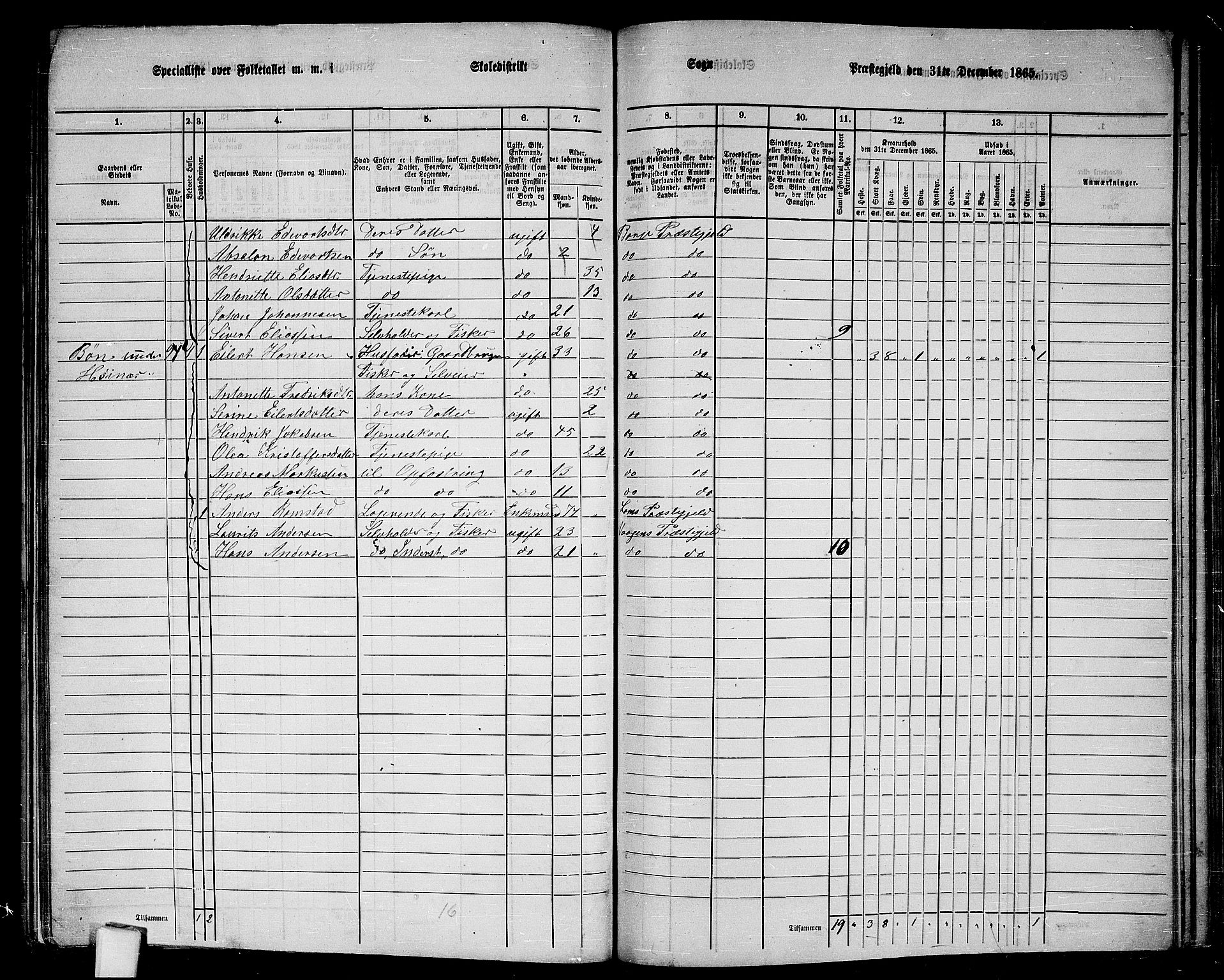 RA, 1865 census for Borge, 1865, p. 55