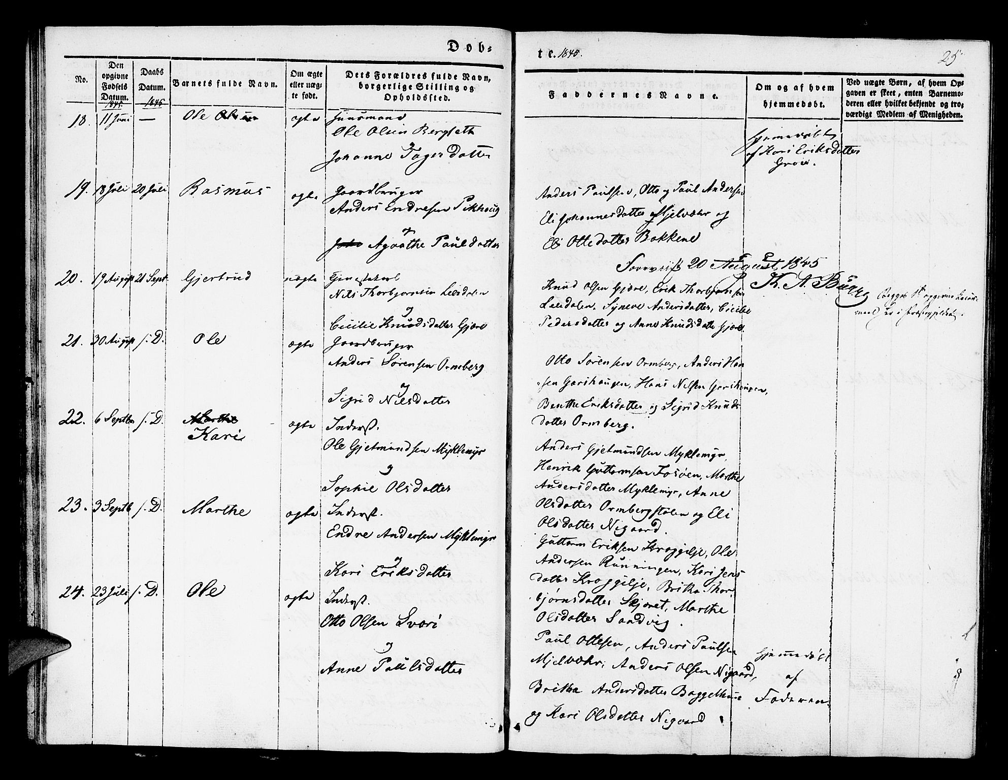 Jostedal sokneprestembete, AV/SAB-A-80601/H/Haa/Haaa/L0004: Parish register (official) no. A 4, 1837-1848, p. 25