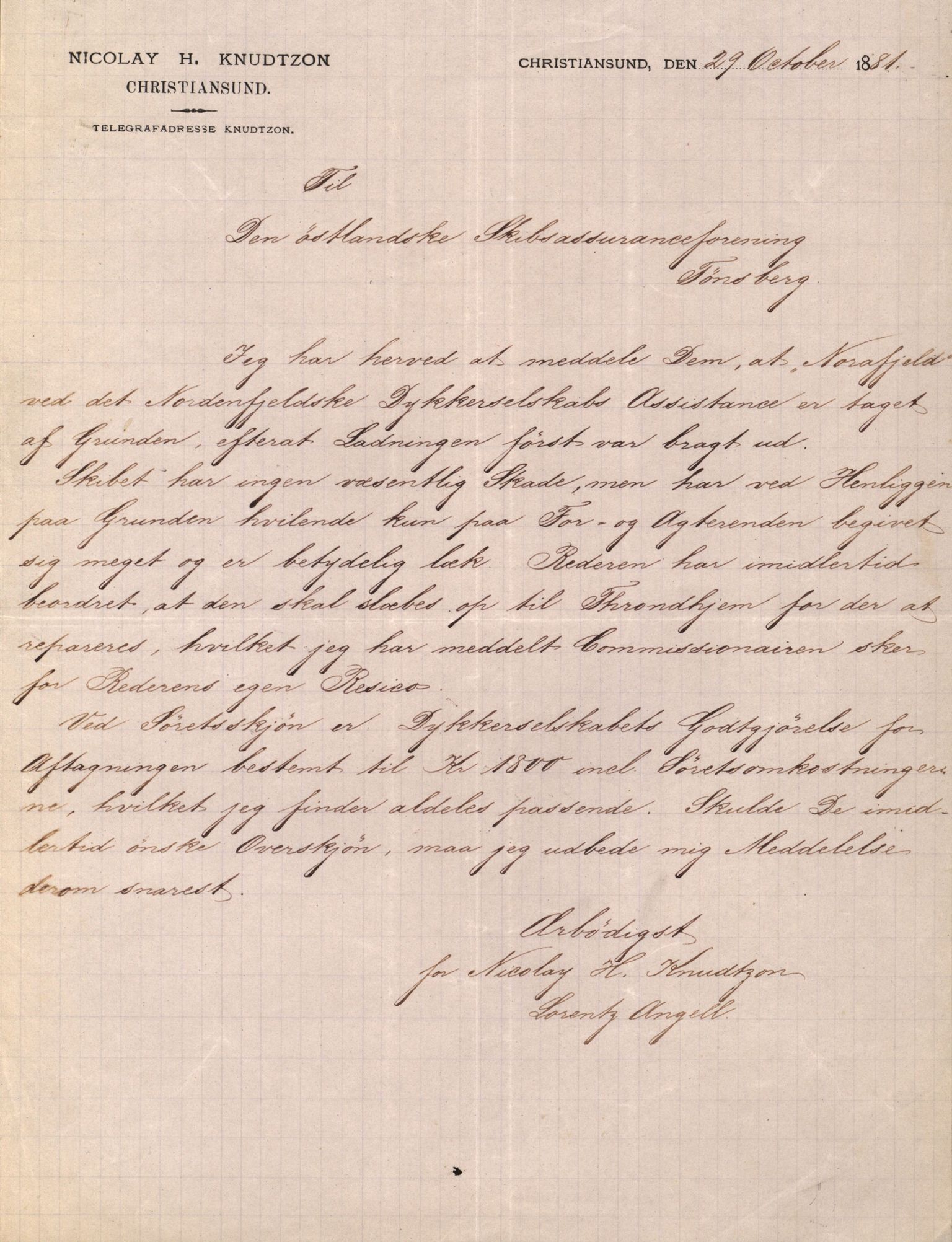 Pa 63 - Østlandske skibsassuranceforening, VEMU/A-1079/G/Ga/L0014/0004: Havaridokumenter / Bertrand, Frigga, Frank, Nordafjeld, 1881, p. 116