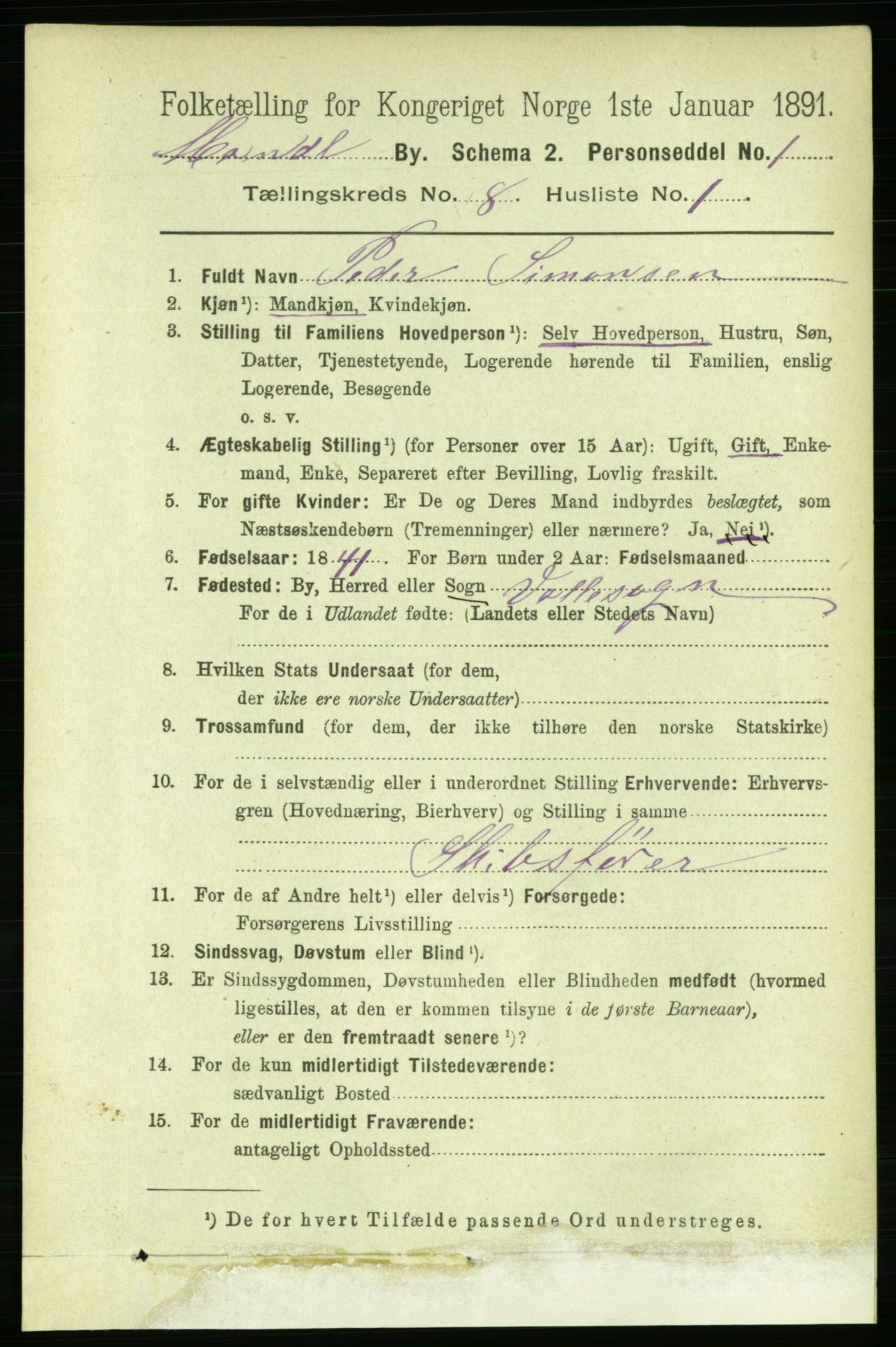 RA, 1891 census for 1002 Mandal, 1891, p. 2353