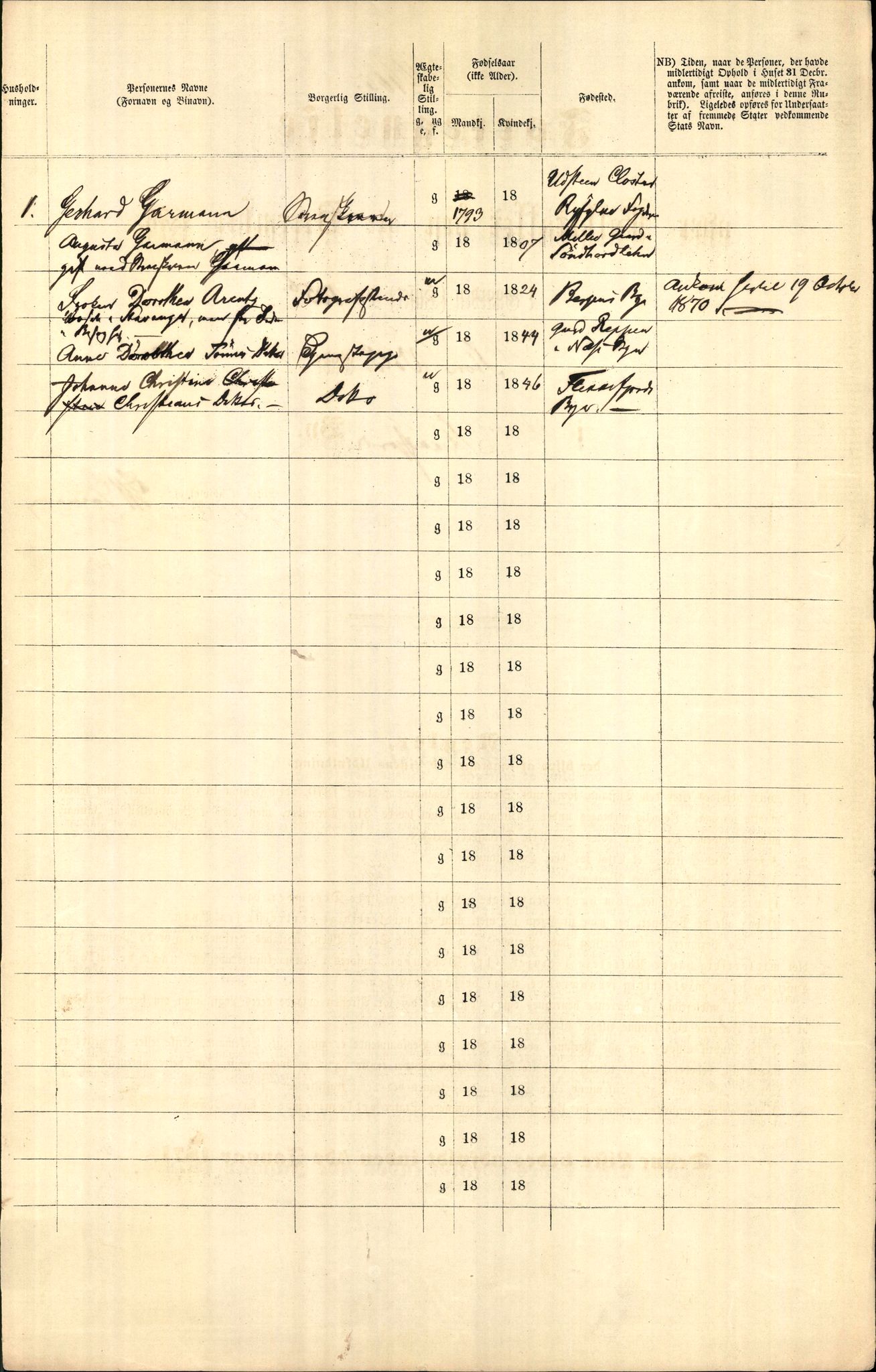 RA, 1870 census for 1004 Flekkefjord, 1870, p. 331