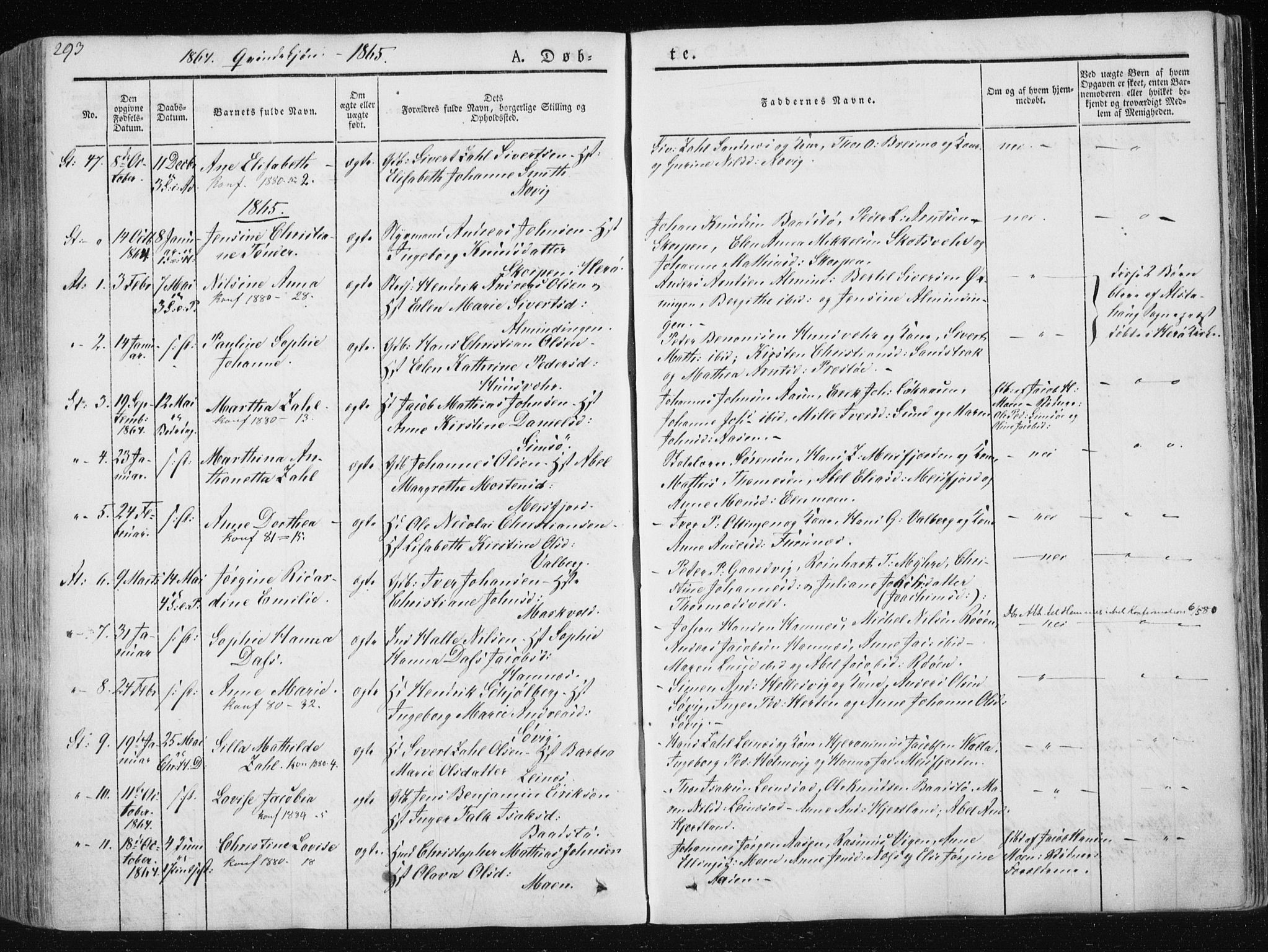 Ministerialprotokoller, klokkerbøker og fødselsregistre - Nordland, SAT/A-1459/830/L0446: Parish register (official) no. 830A10, 1831-1865, p. 293
