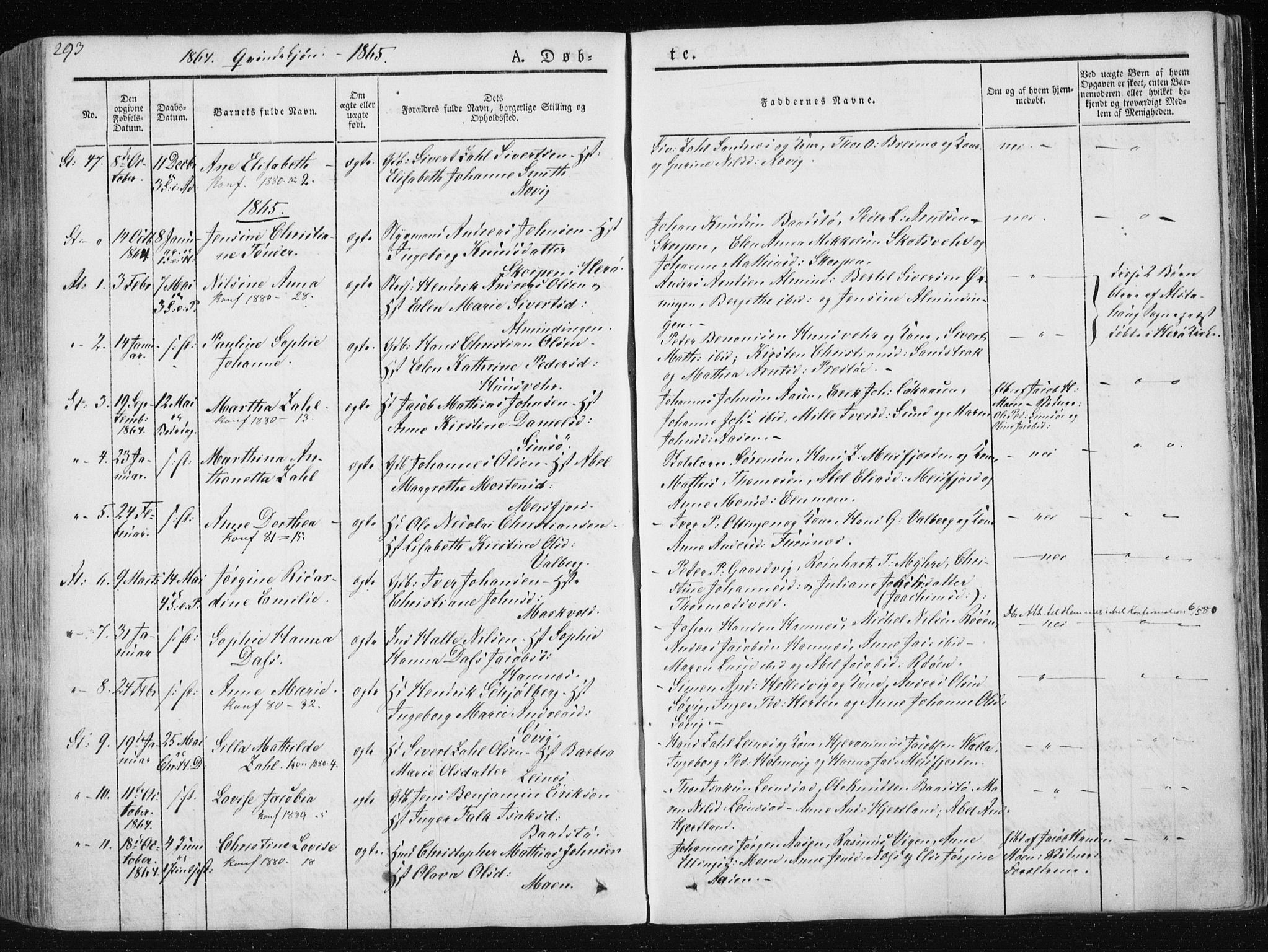 Ministerialprotokoller, klokkerbøker og fødselsregistre - Nordland, AV/SAT-A-1459/830/L0446: Parish register (official) no. 830A10, 1831-1865, p. 293