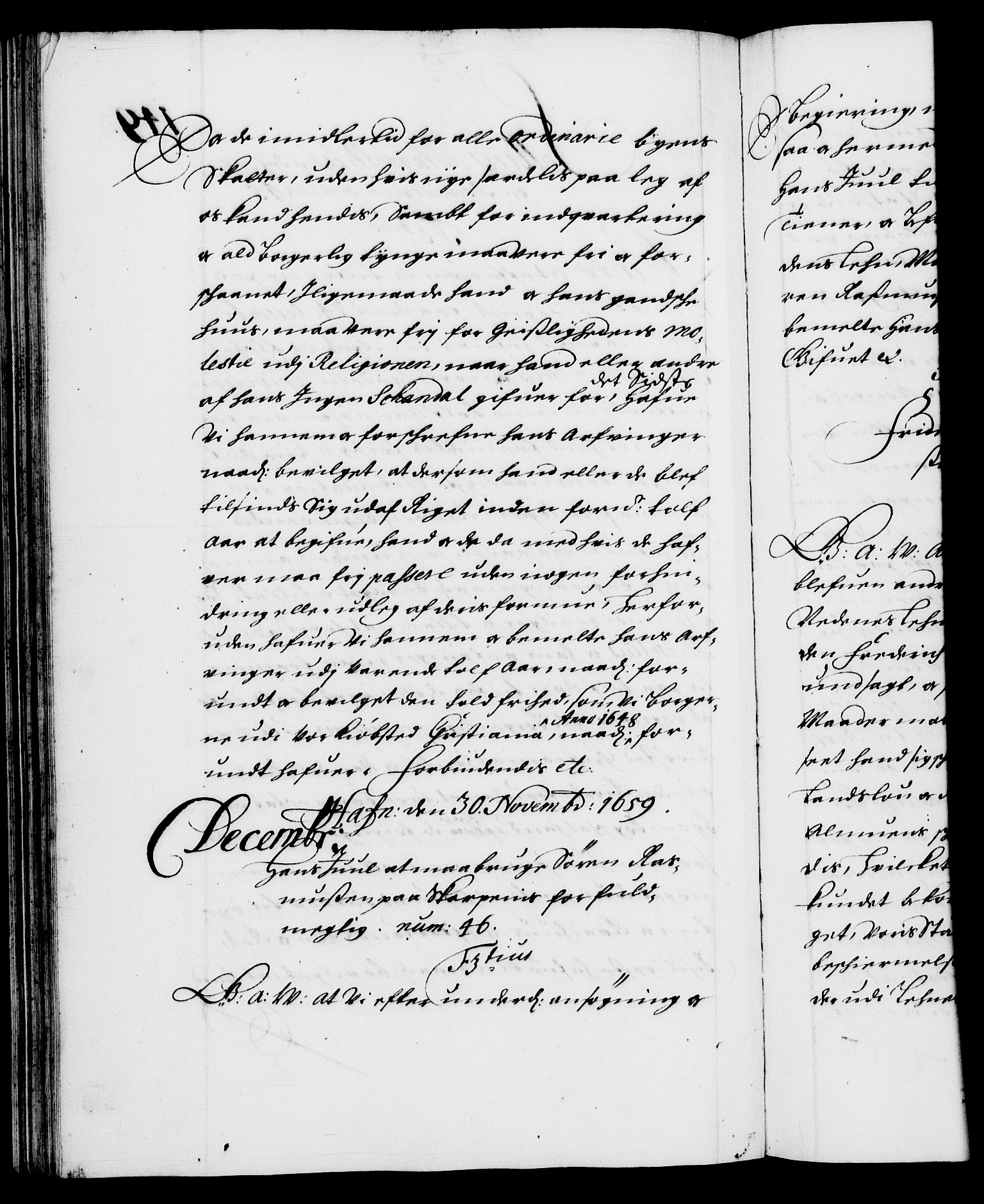 Danske Kanselli 1572-1799, RA/EA-3023/F/Fc/Fca/Fcaa/L0009: Norske registre (mikrofilm), 1657-1660, p. 149b